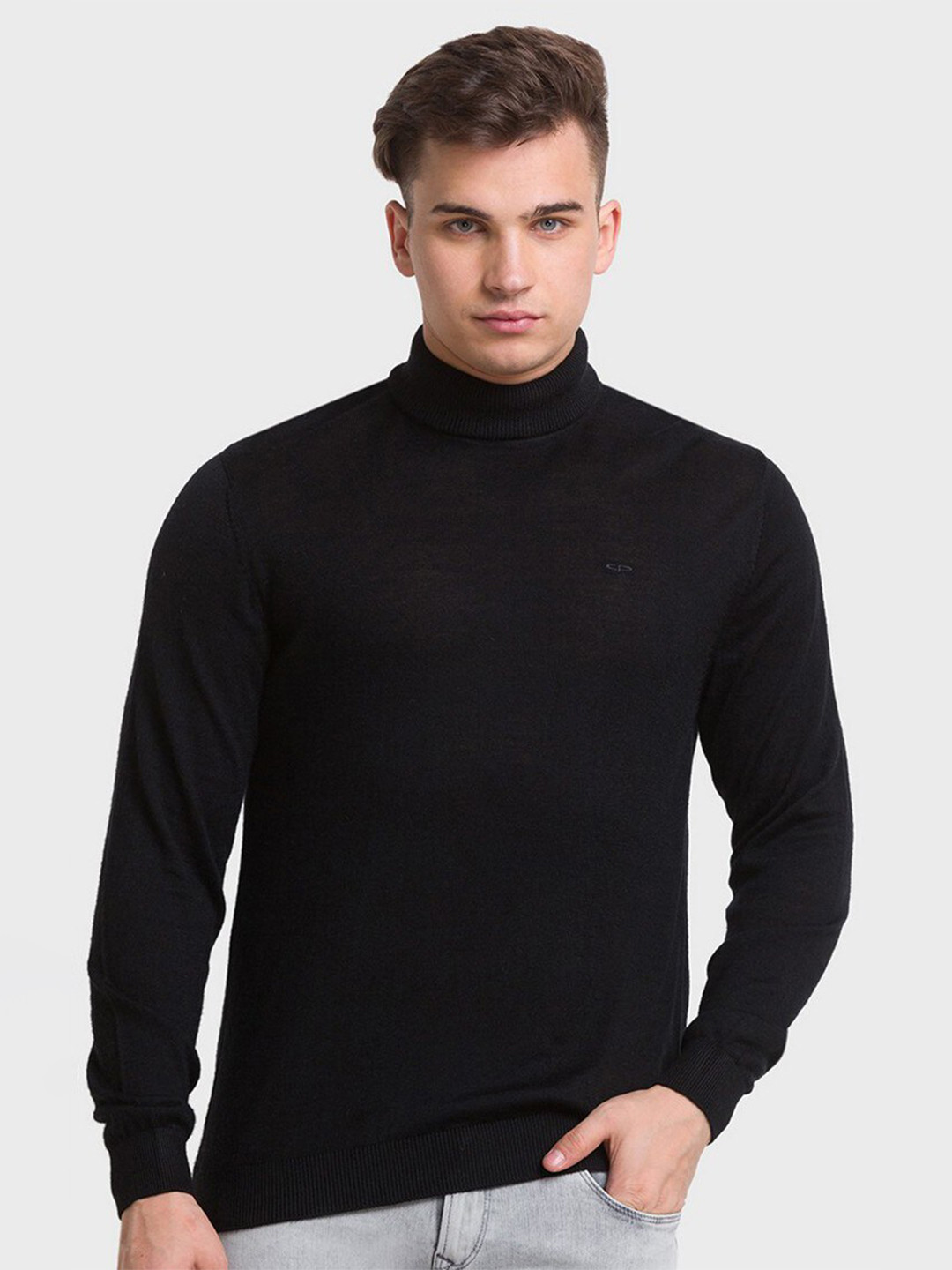 

ColorPlus Men Plus Size Black Wool Pullover