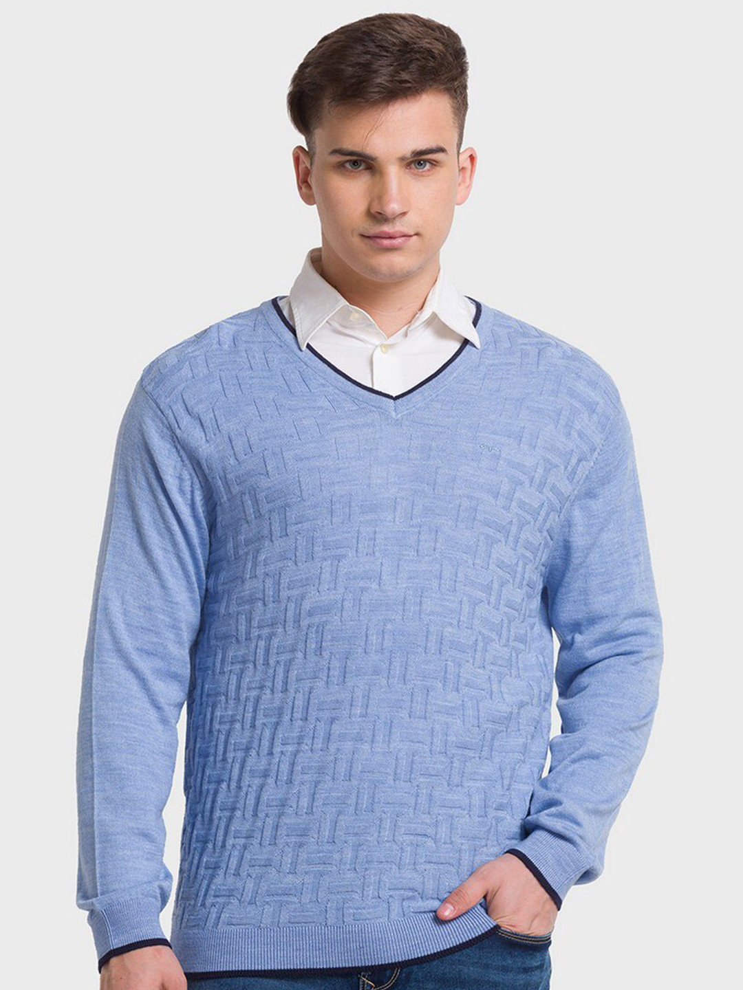 

ColorPlus Men Plus Size Blue Pullover