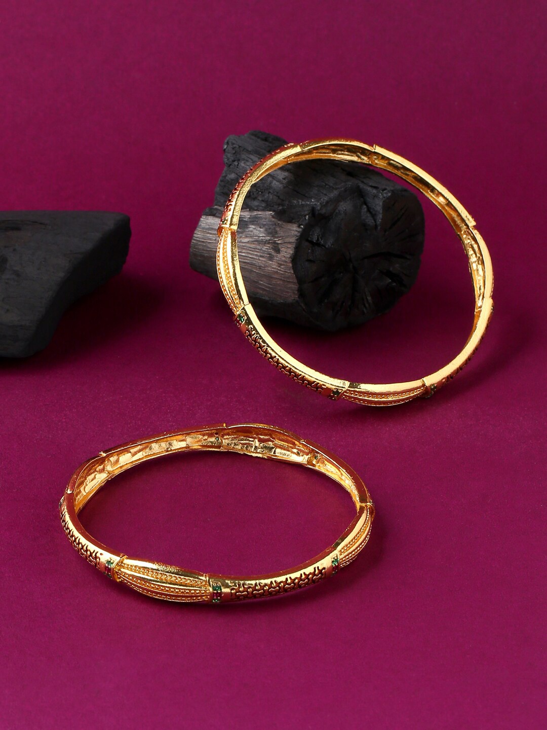 

VIRAASI Women Set of 2 Gold-Plated Bangle