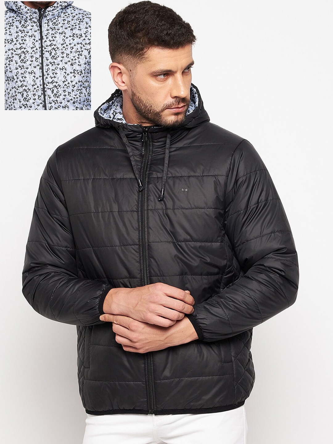 

Okane Men Black White Reversible Padded Jacket