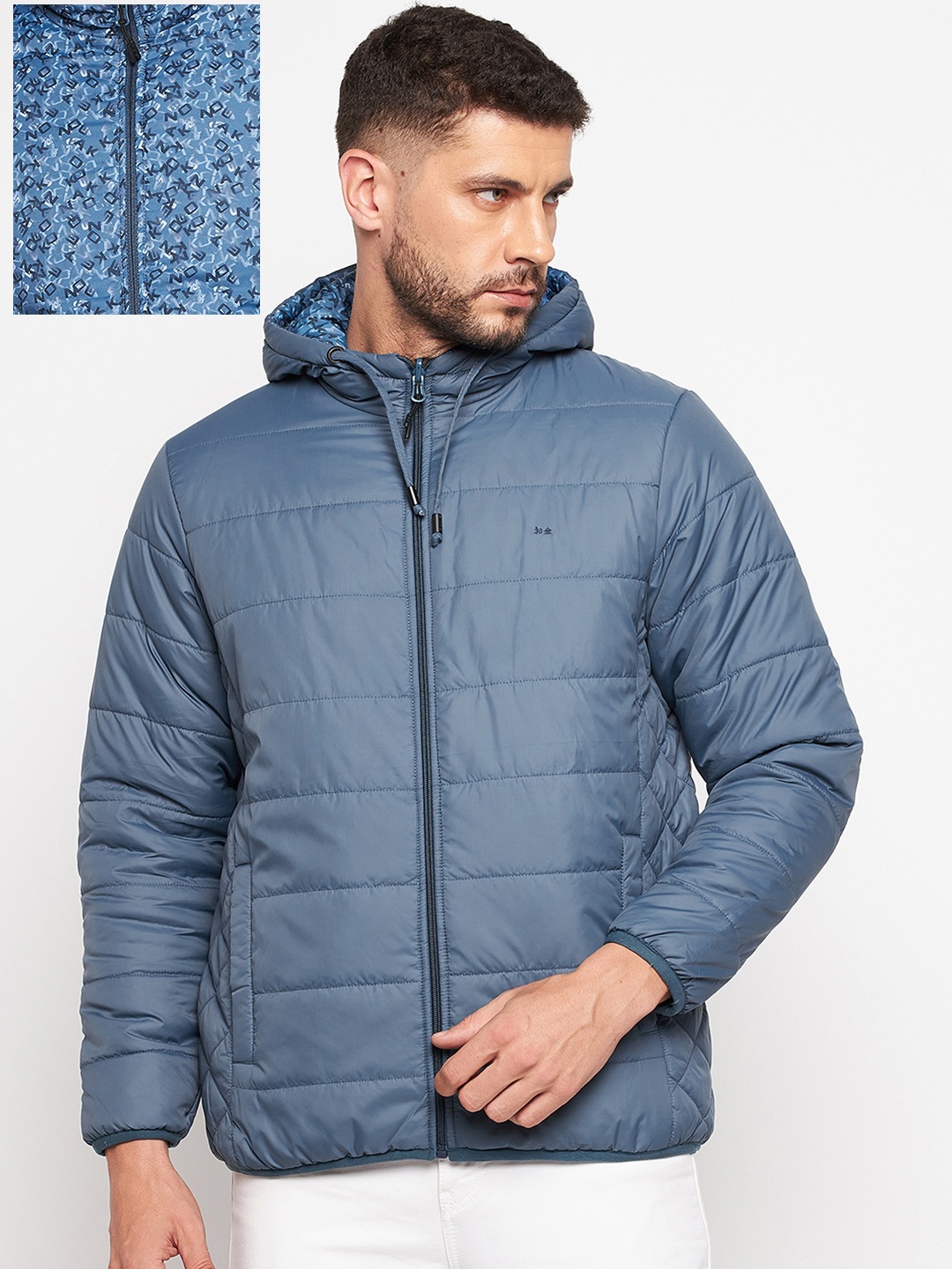 

Okane Men Blue Reversible Puffer Jacket