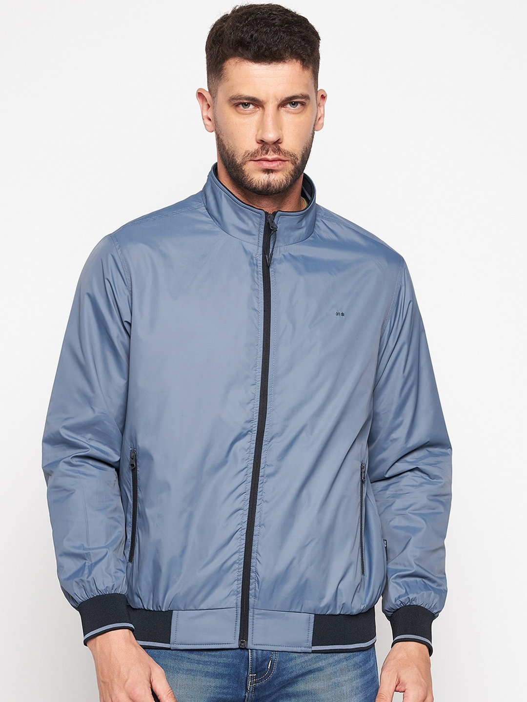 

Okane Men Blue Lightweight Bomber Jacket