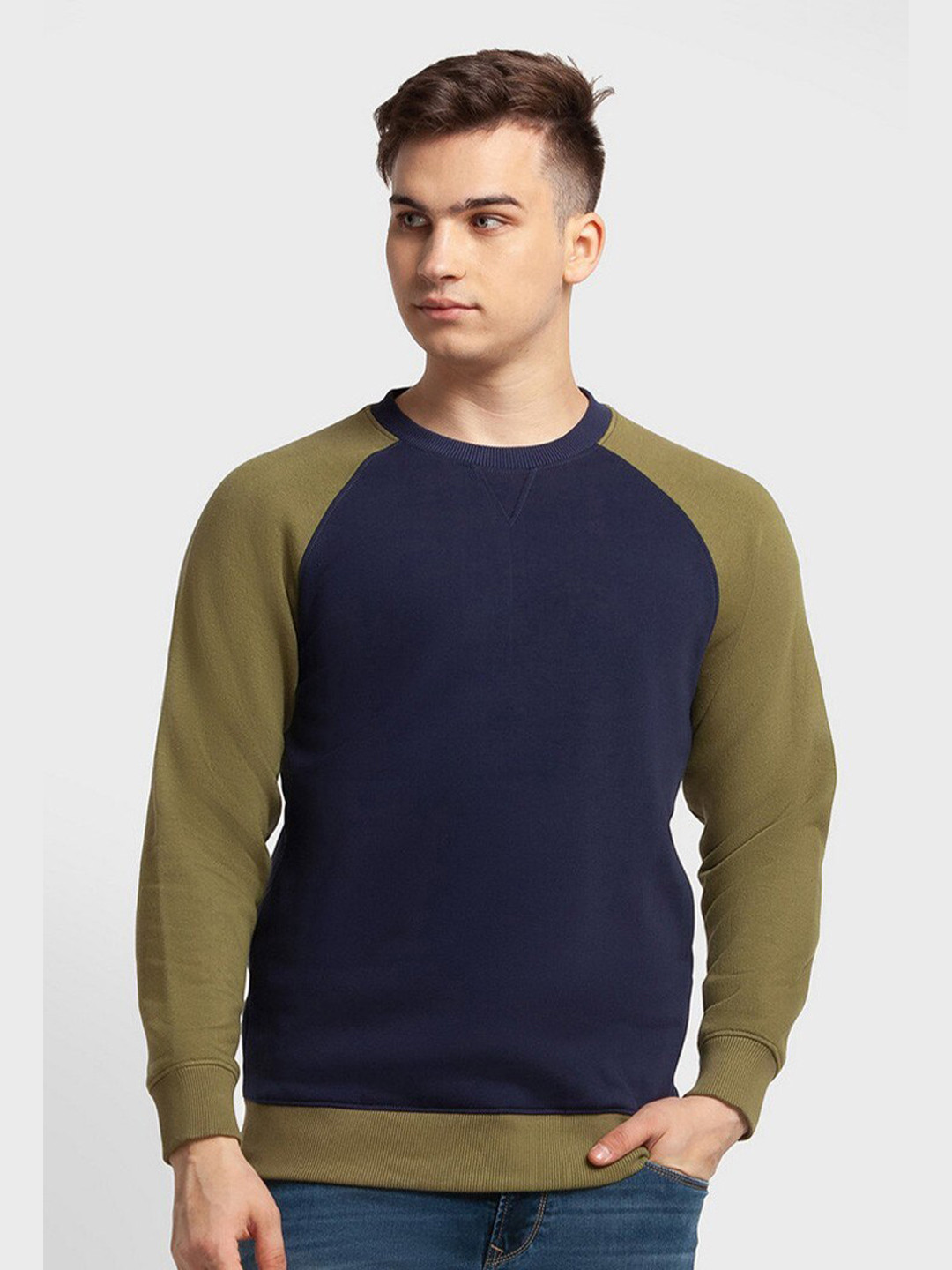 

ColorPlus Men Blue Colourblocked Sweatshirt