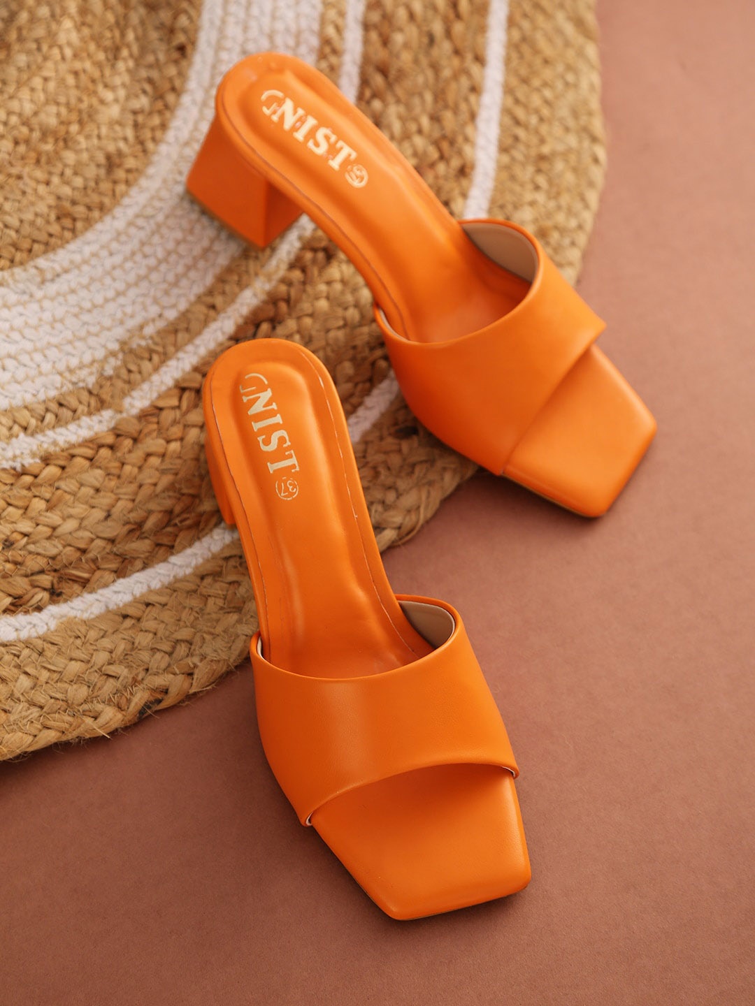 

GNIST Orange Block Heel