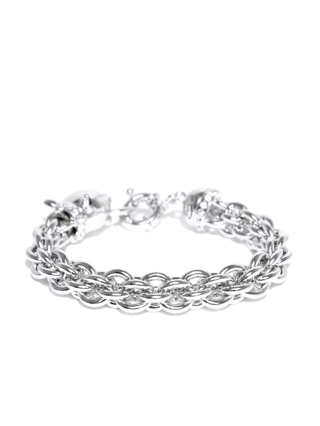 

GUESS Silver-Toned Stone-Studded Link Bracelet