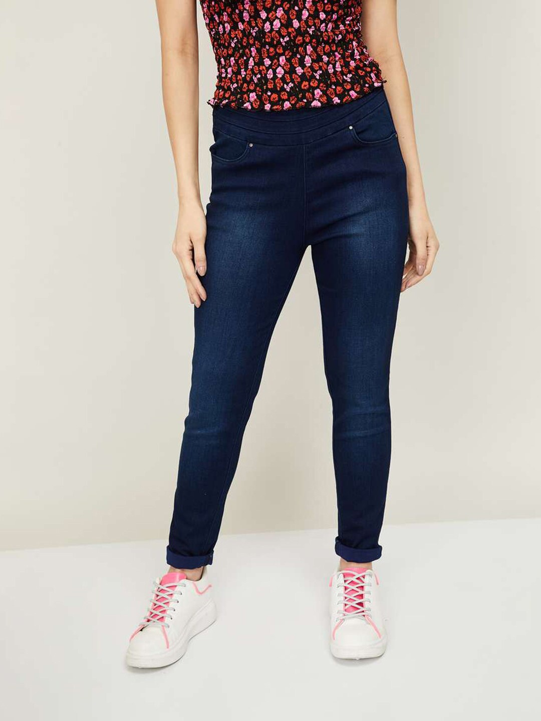 

Xpose Women Blue Solid Slim-Fit Denim Jeggings