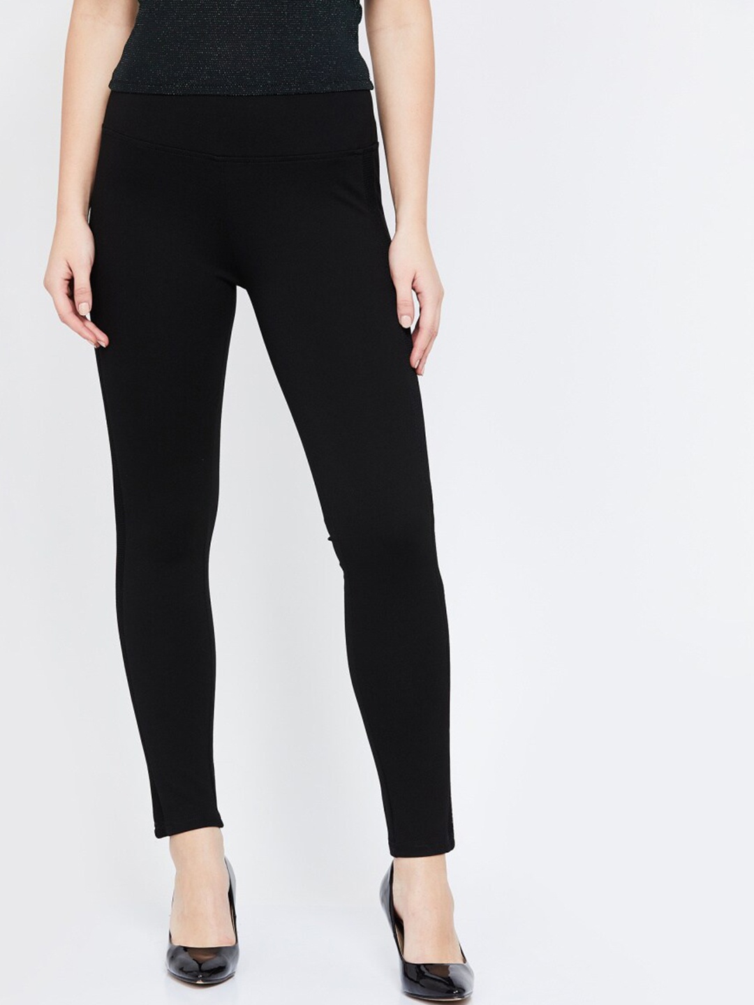 

Xpose Women Black Solid Skinny-Fit Treggings