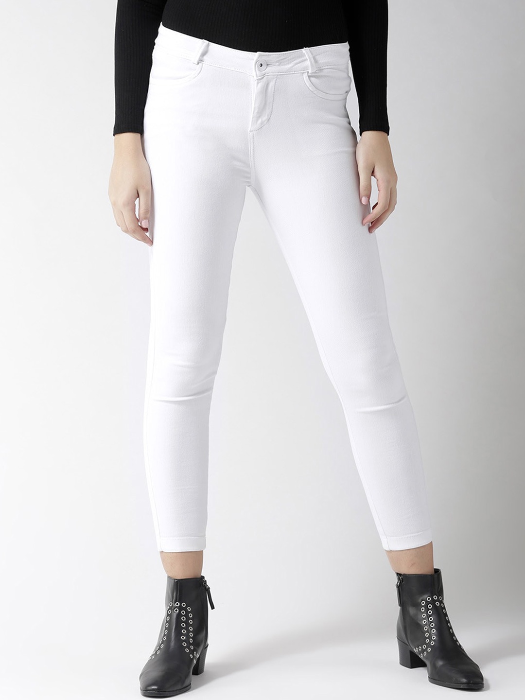 

Xpose Women White Comfort Skinny Fit High-Rise Stretchable Jeans