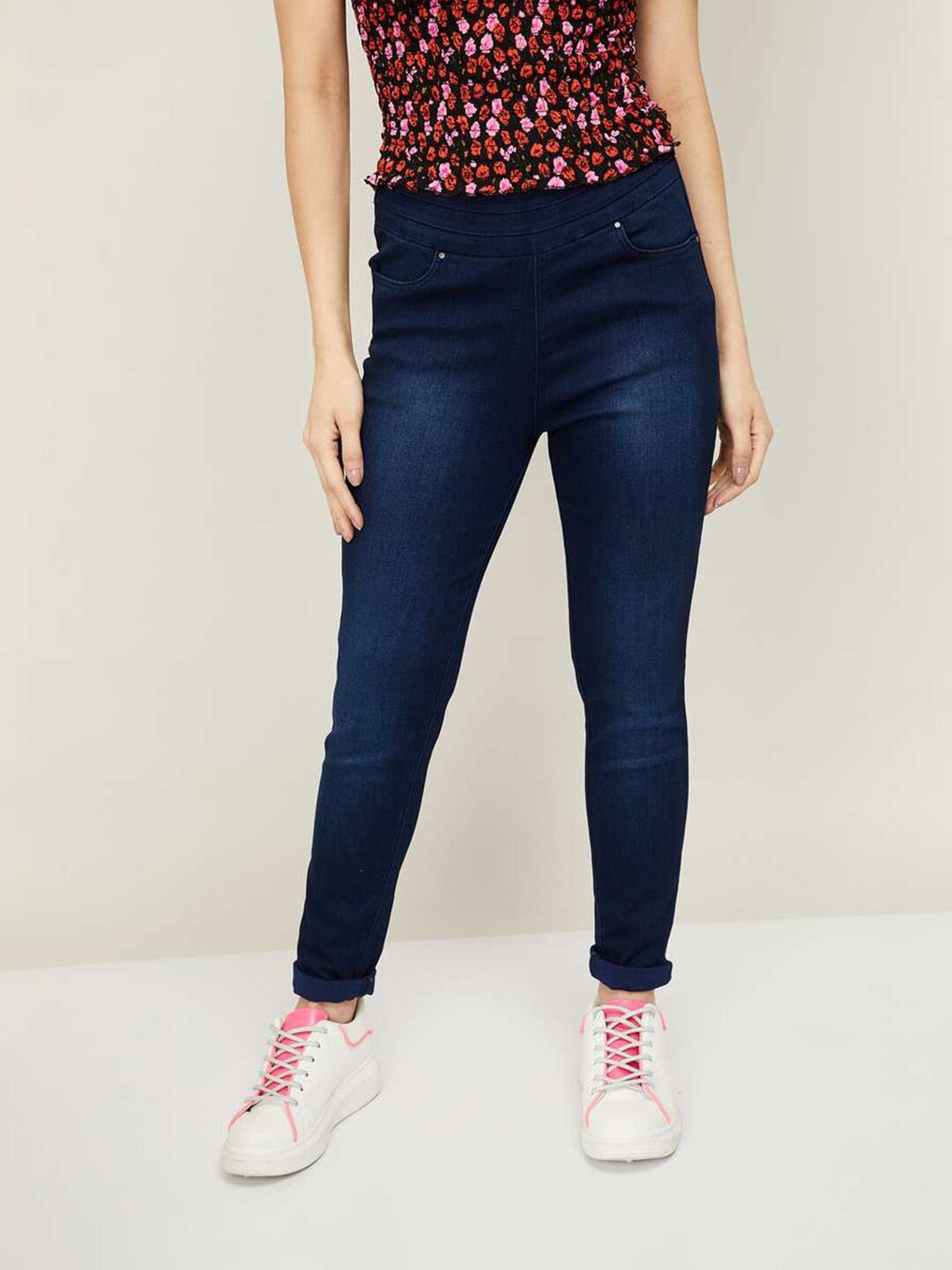 

Xpose Women Blue Solid Slim-Fit Denim Jeggings