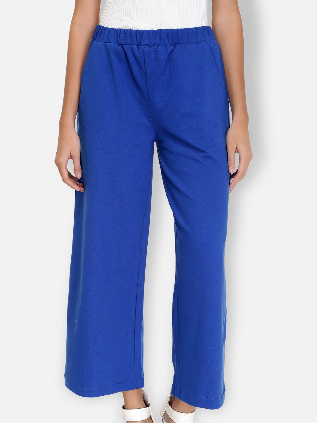 

Ashtag Women Blue Solid Cotton Lounge Pants