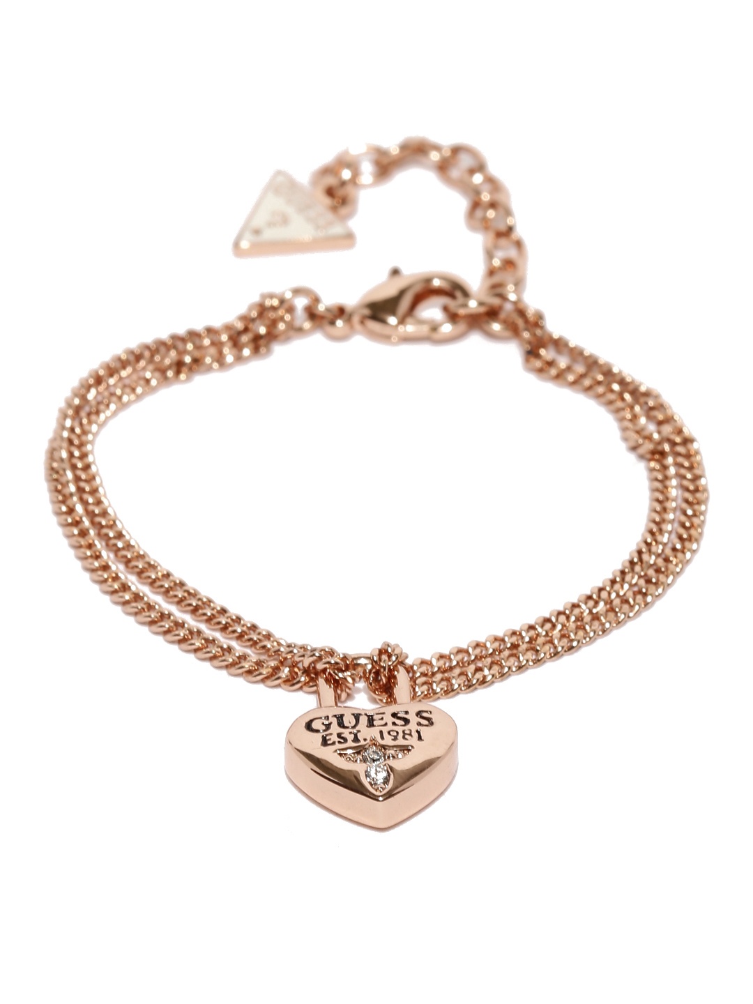 

GUESS Rose Gold-Toned Embellished Dual-Stranded Bracelet