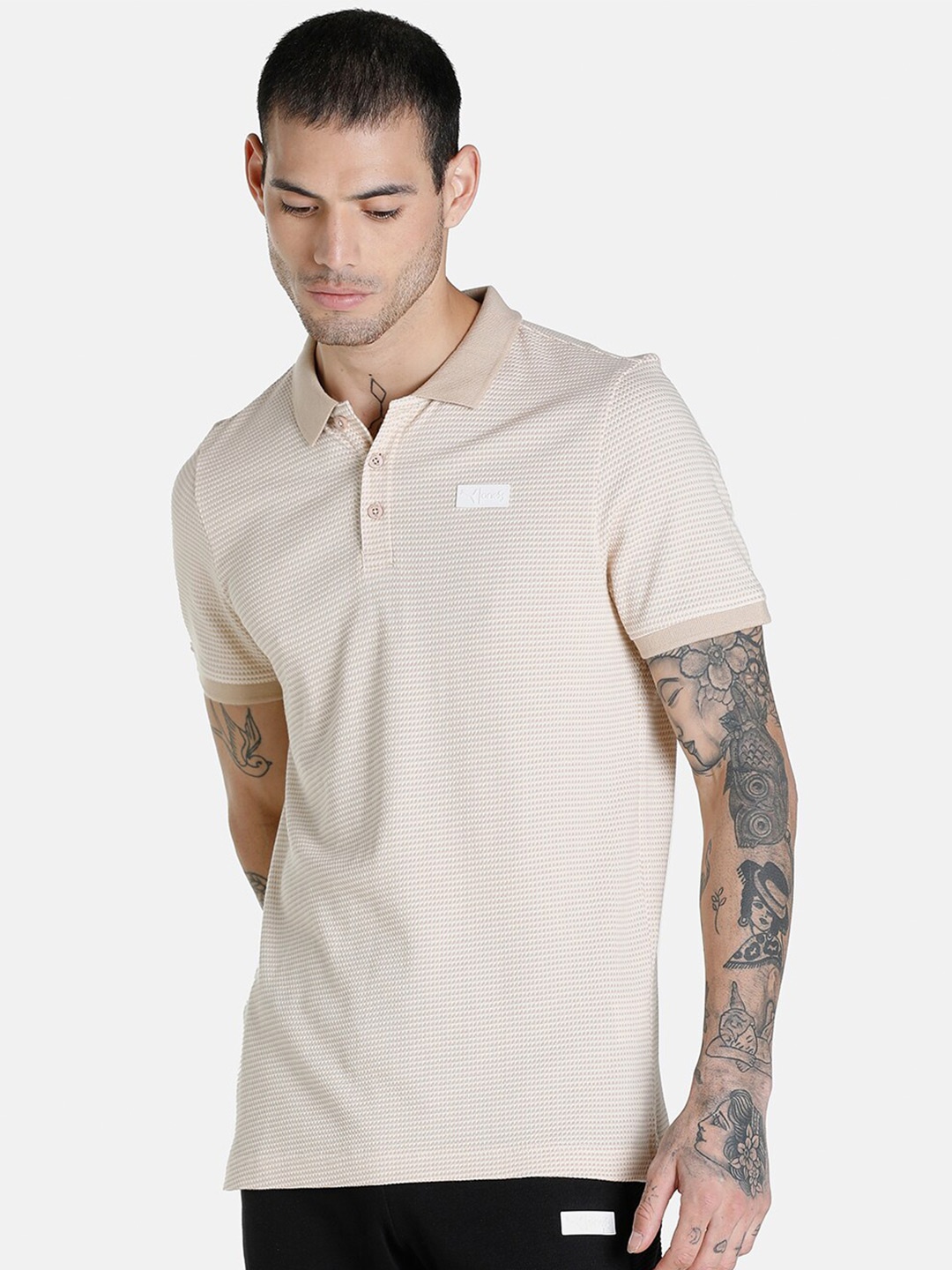 

one8 x PUMA Men Slim Fit VK Jacquard Polo T-shirt, Beige