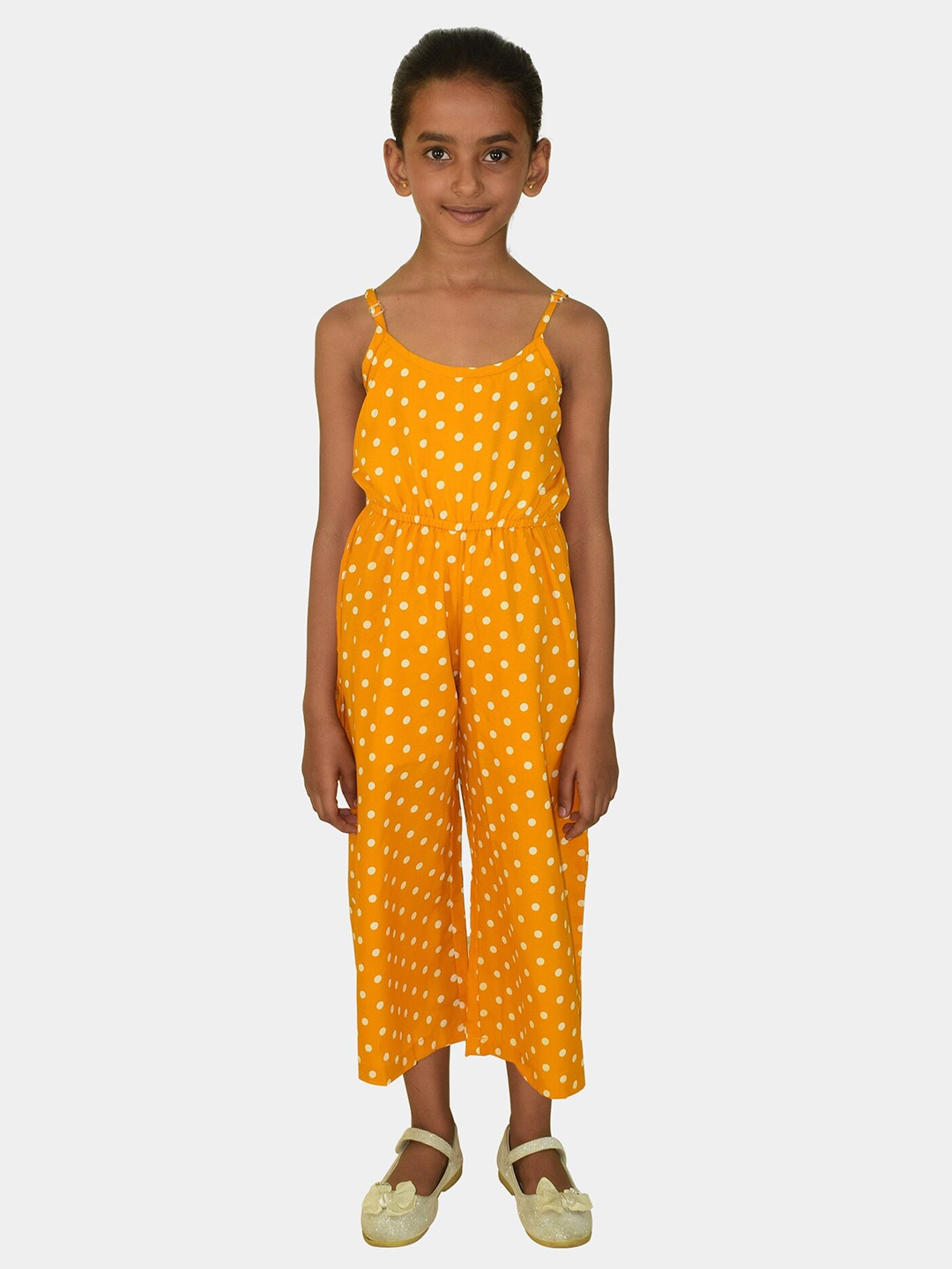 

Blooming flowers Girls Printed Culotte Jumpsuit, Yellow
