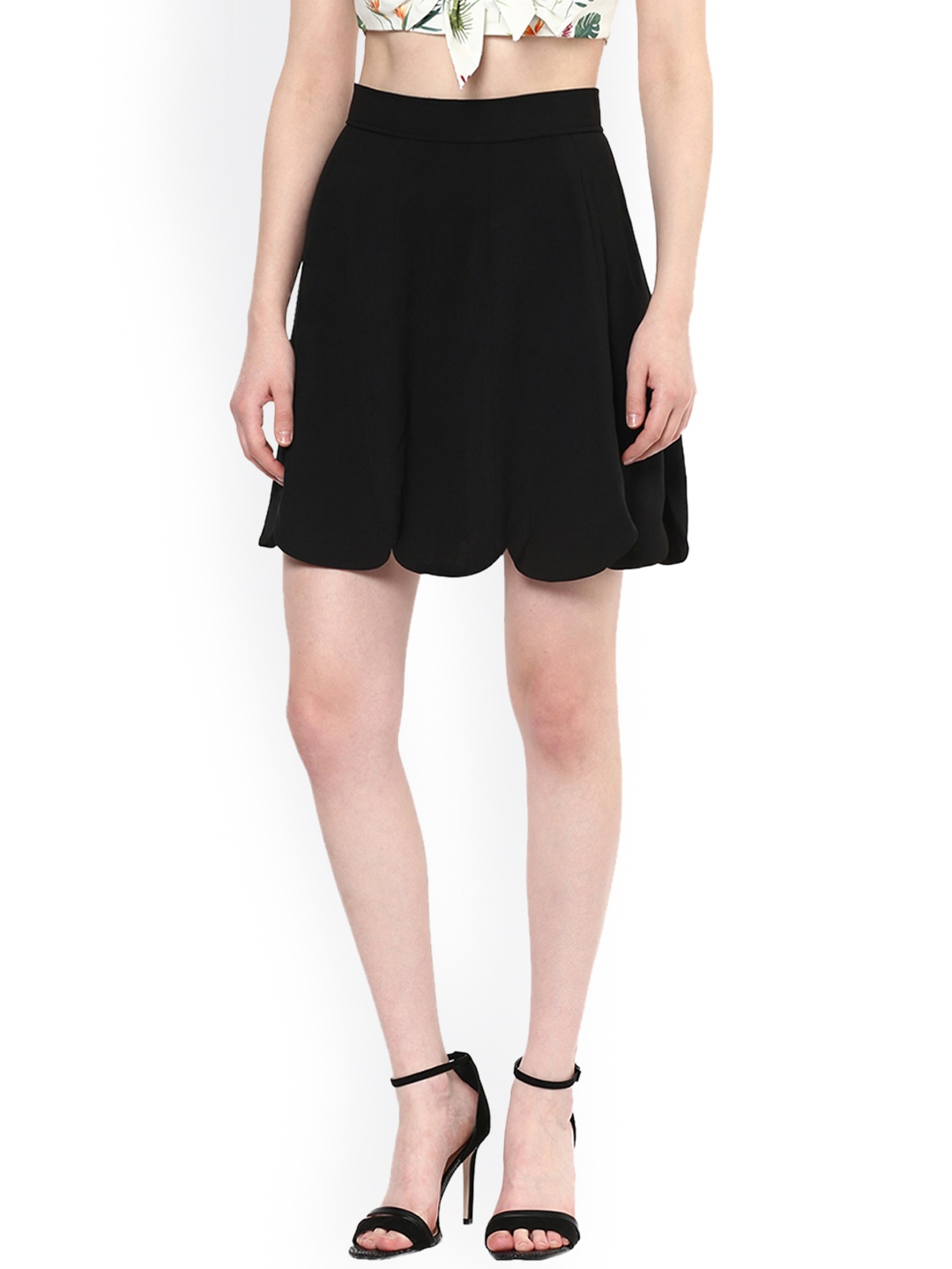 

ROVING MODE Women Black Solid Mini Skirt