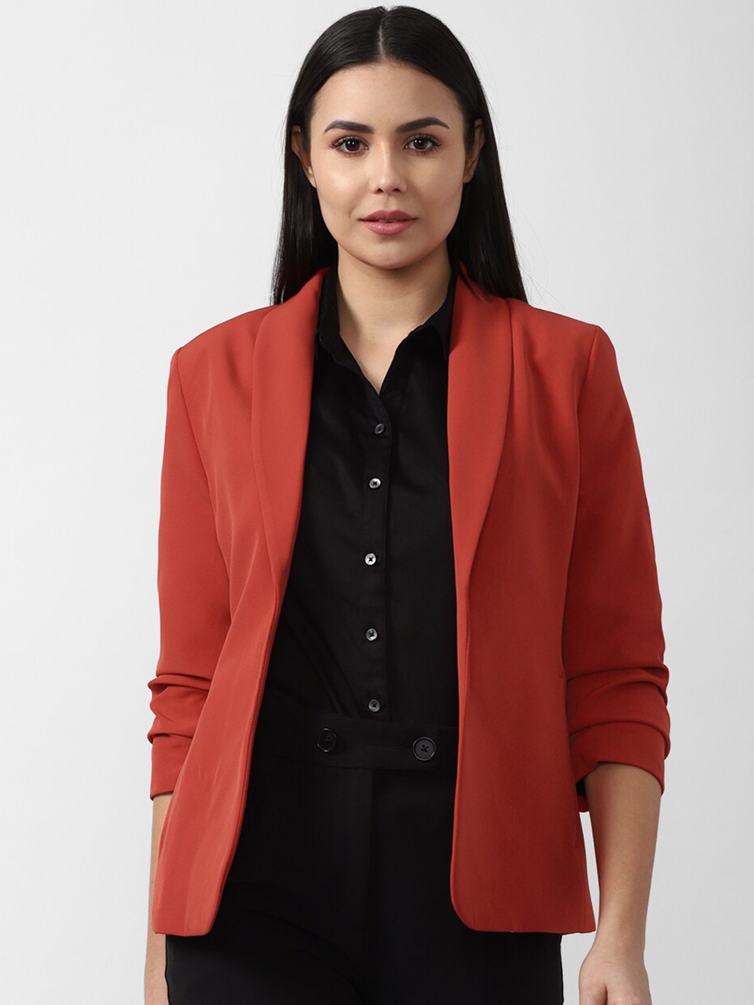 

Van Heusen Women Red Open Front Blazer
