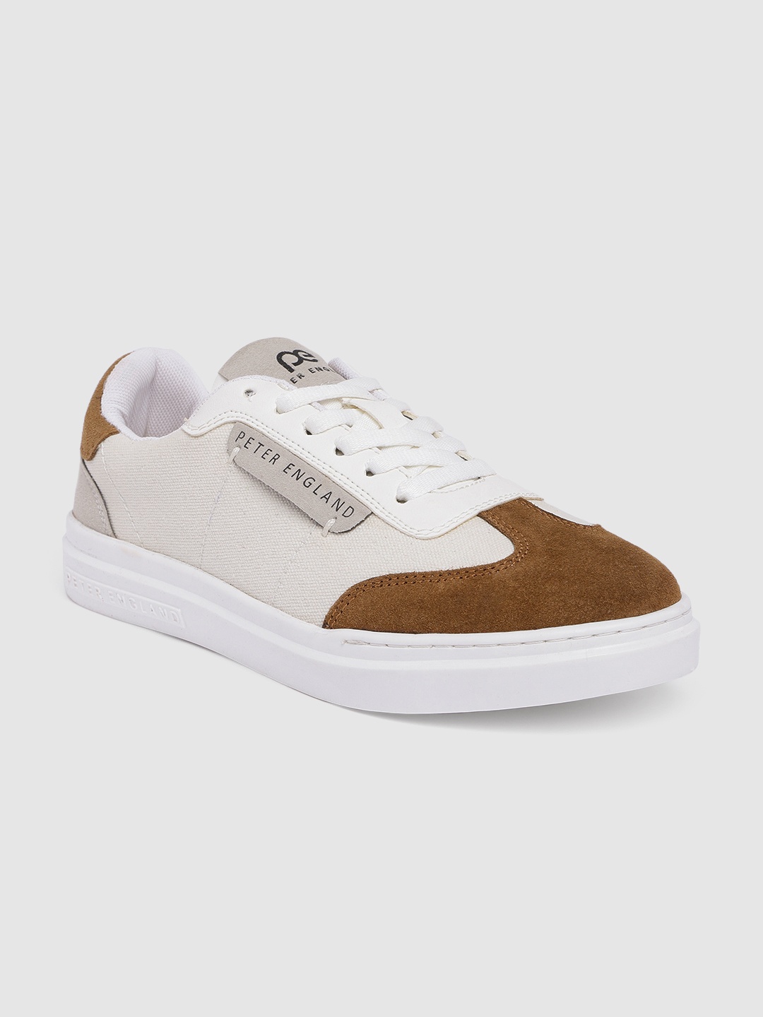 

Peter England Men Colourblocked Sneakers, Off white