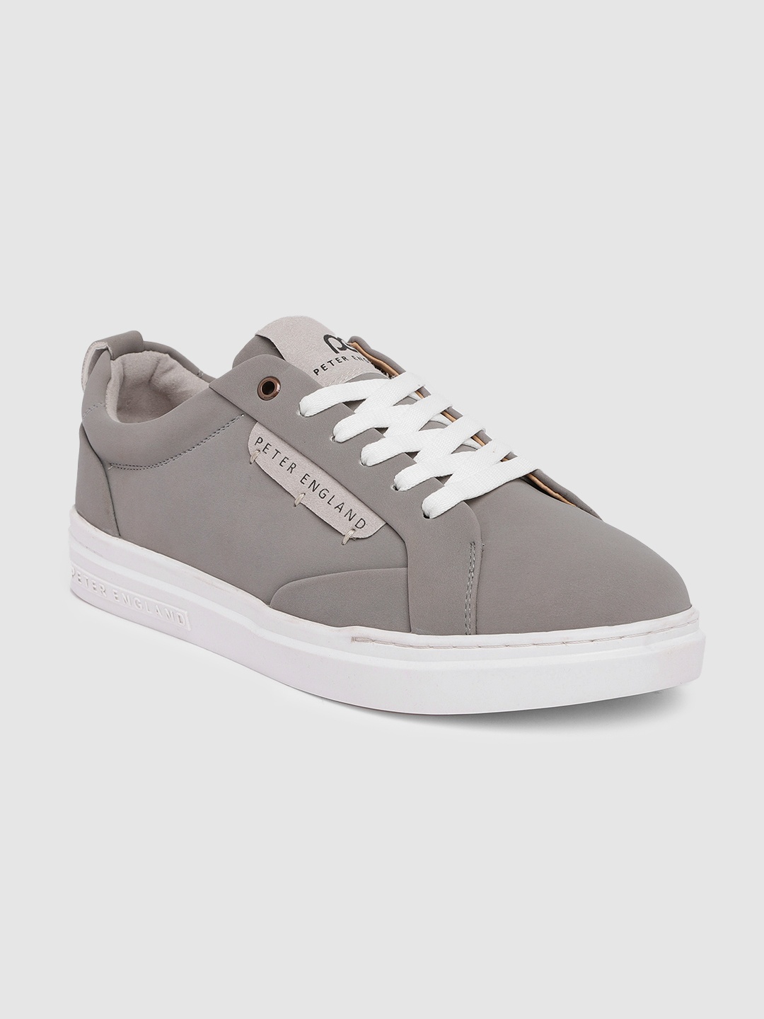 

Peter England Men Solid Sneakers, Grey