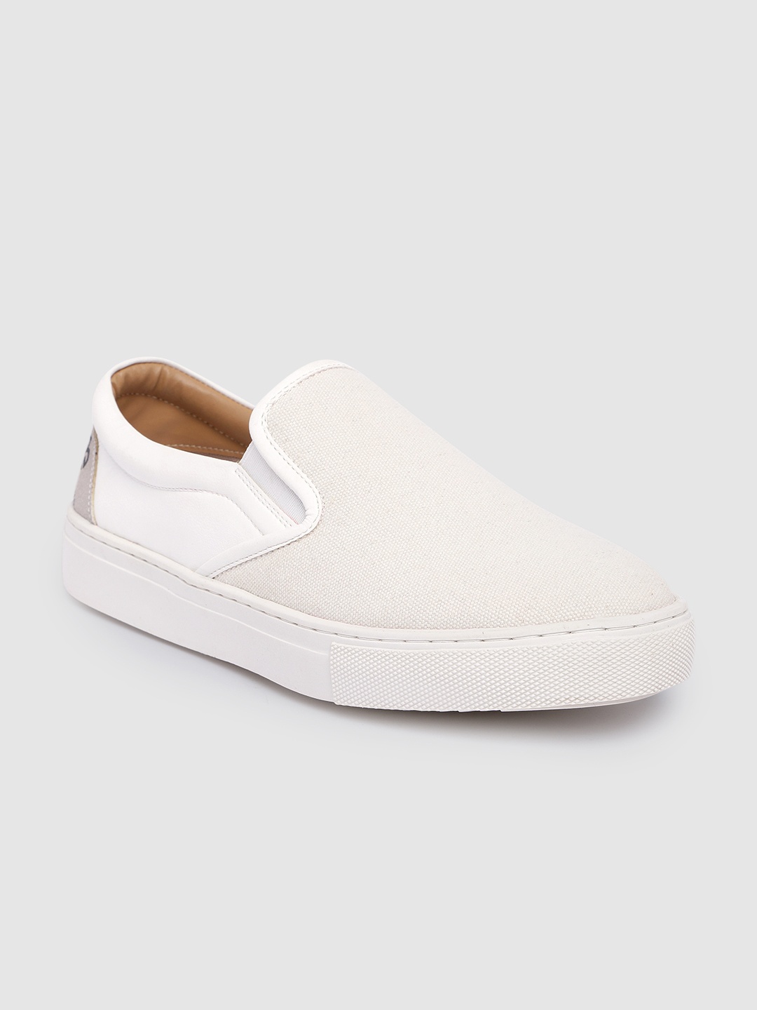 

Peter England Men Solid Slip-On Sneakers, White