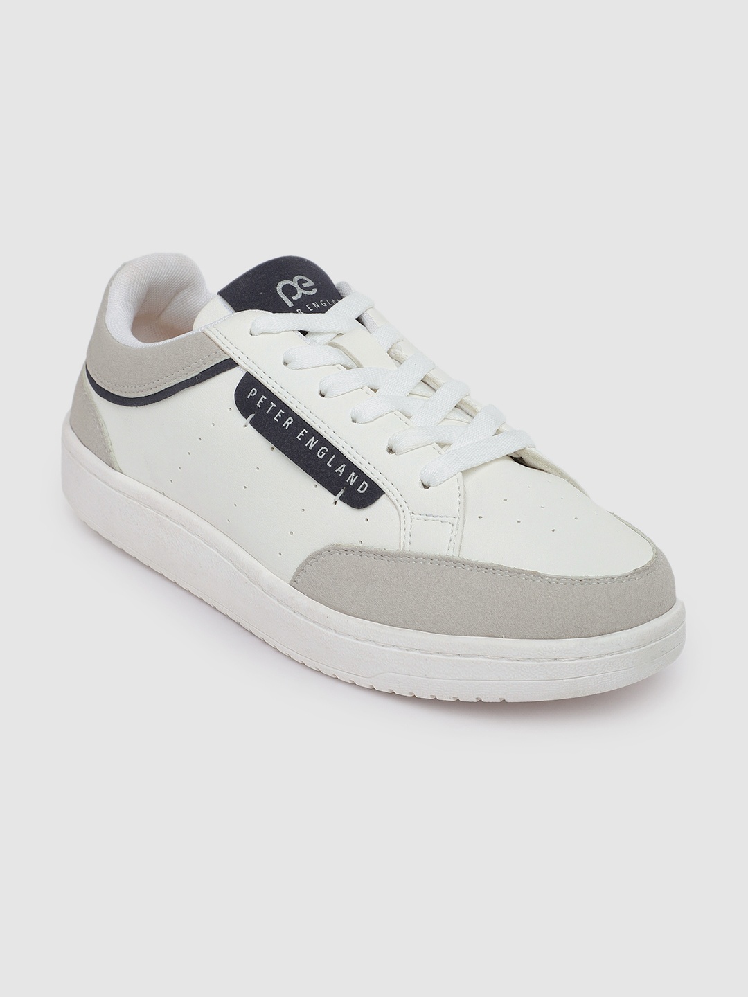 

Peter England Men Solid Sneakers, White
