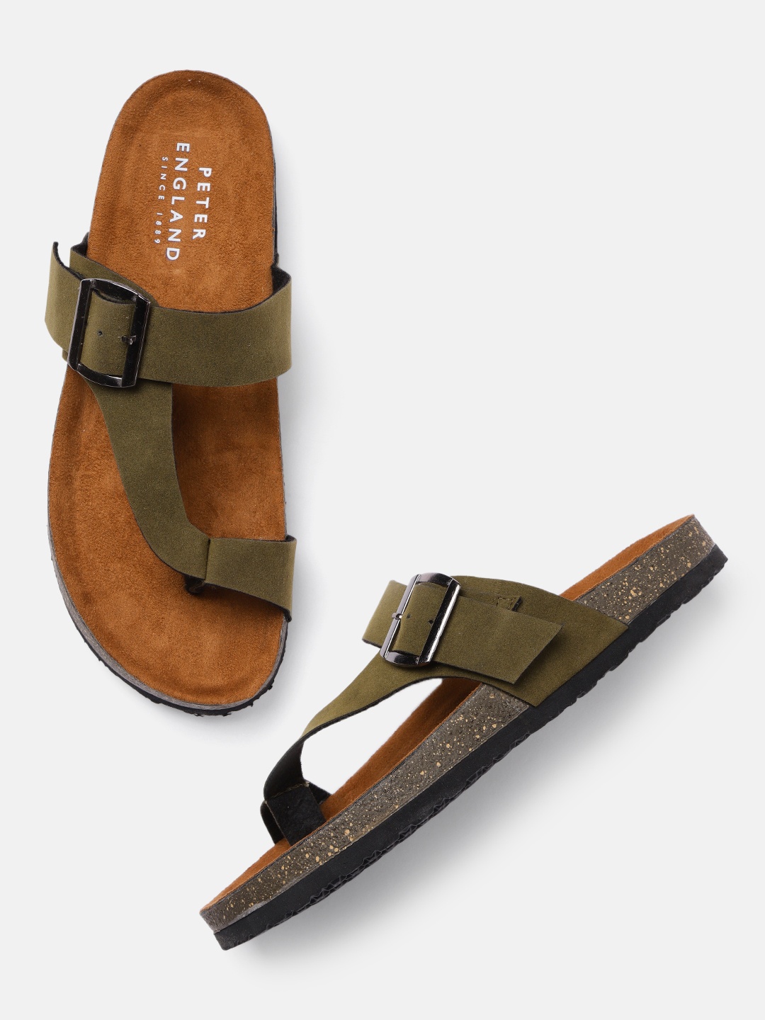 

Peter England Men PU Comfort Sandals, Olive