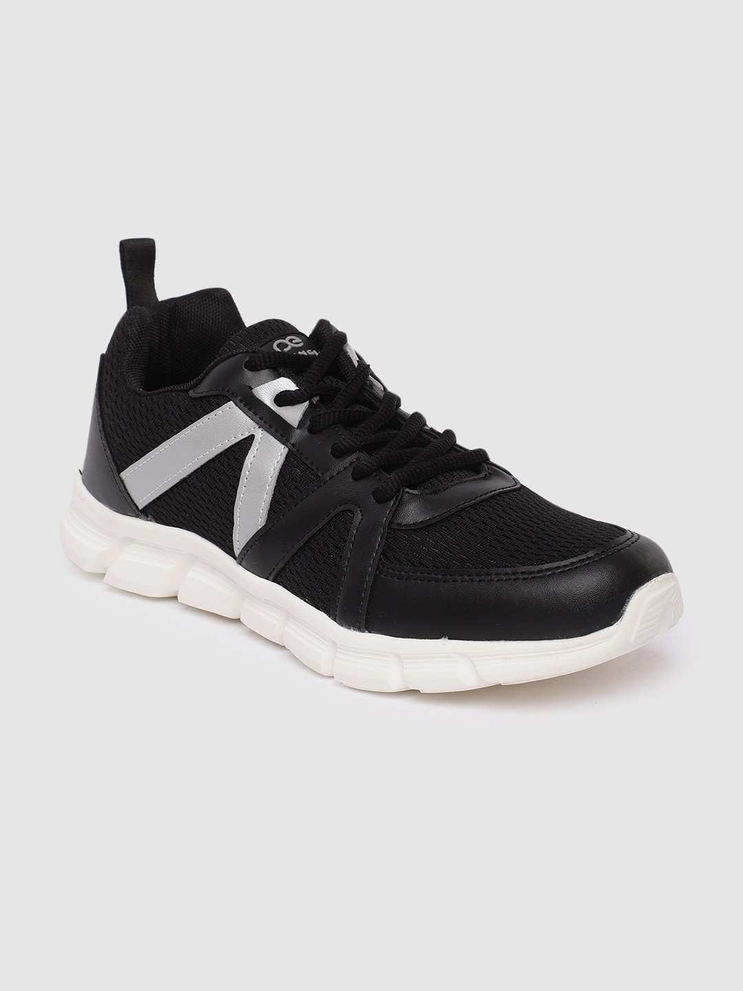 

Peter England Men Black Woven Design Sneakers
