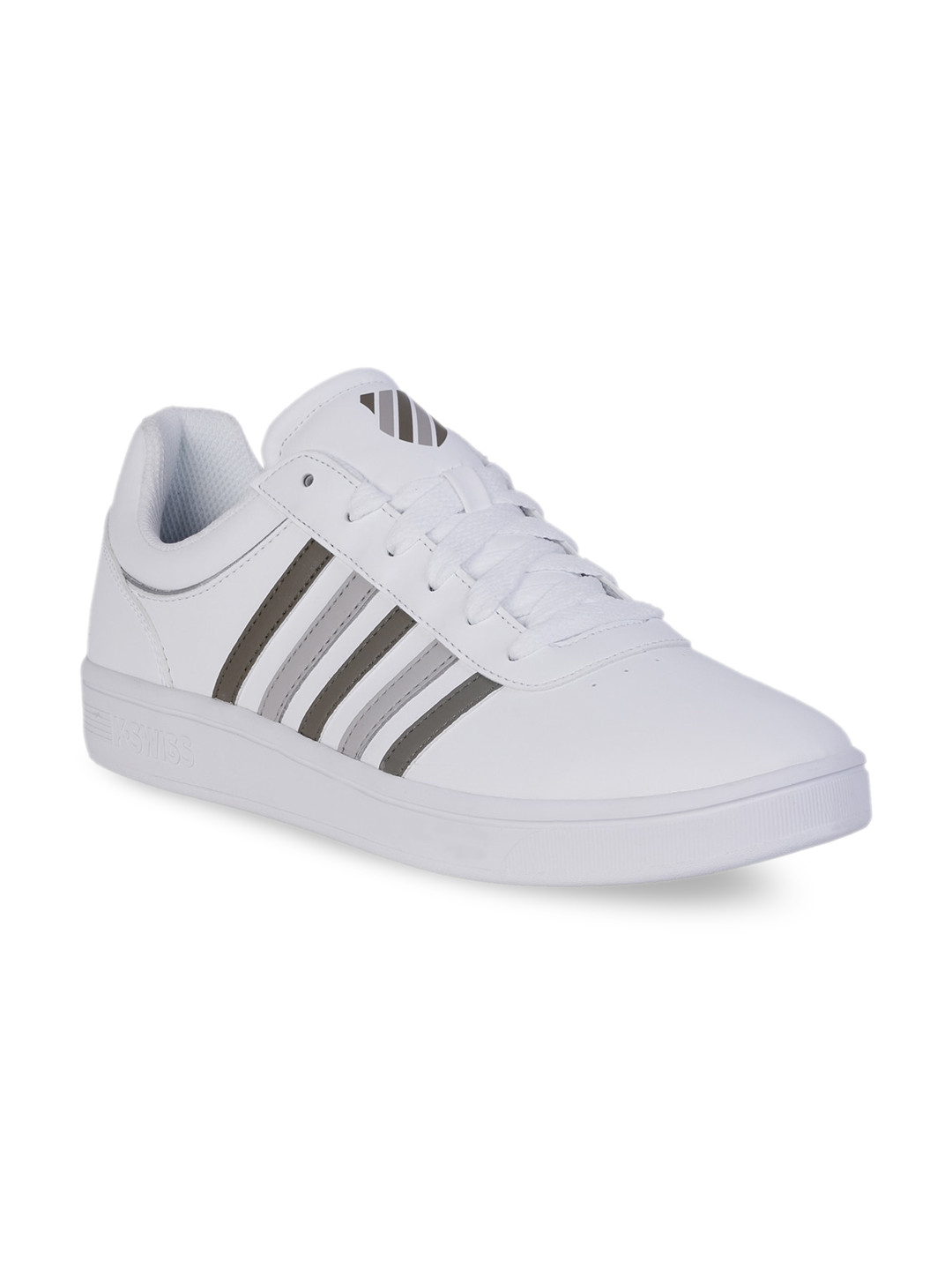 

K-SWISS Men White Striped Lace-Up Sneakers