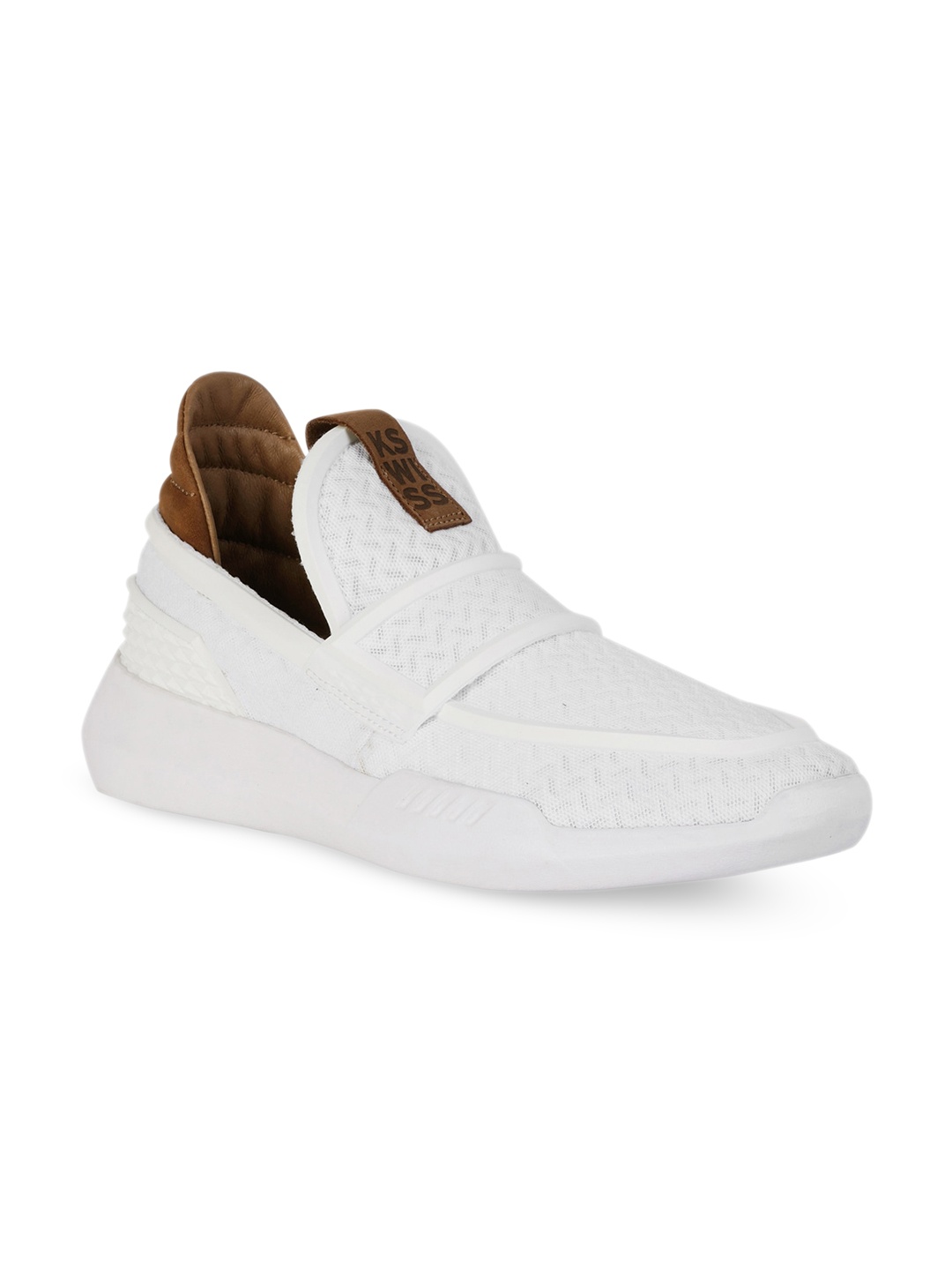 

K-SWISS Men White Woven Design Slip-On Sneakers