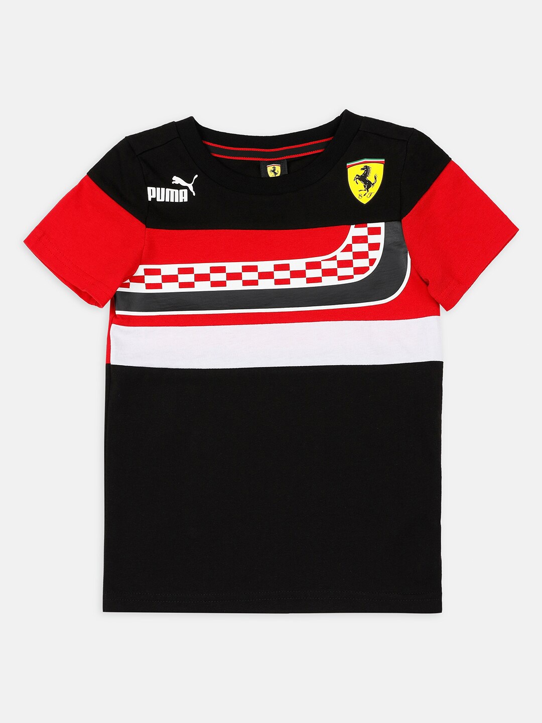 

PUMA Motorsport Kids Black & Red Colourblocked Ferrari Race SDS Youth T-shirt