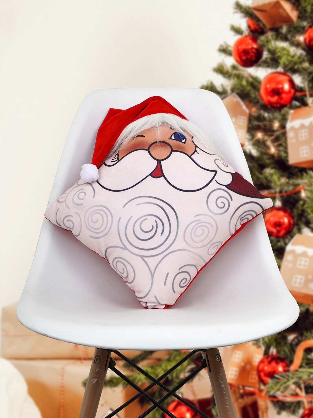 

Crazy Corner Red & Pink Printed Santa Claus Cushions