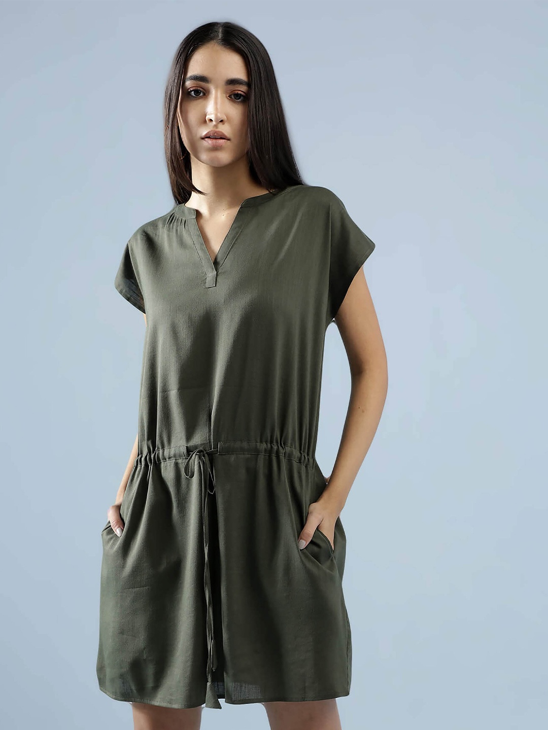 

IDK Olive Green A-Line Dress