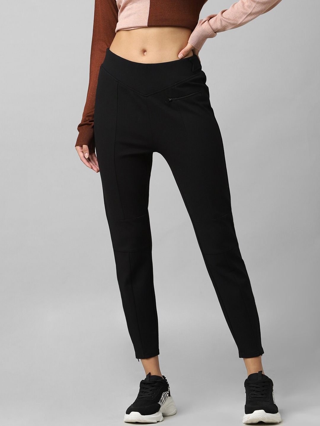 

ONLY Women Black Solid High Rise Ankle-Length Leggings