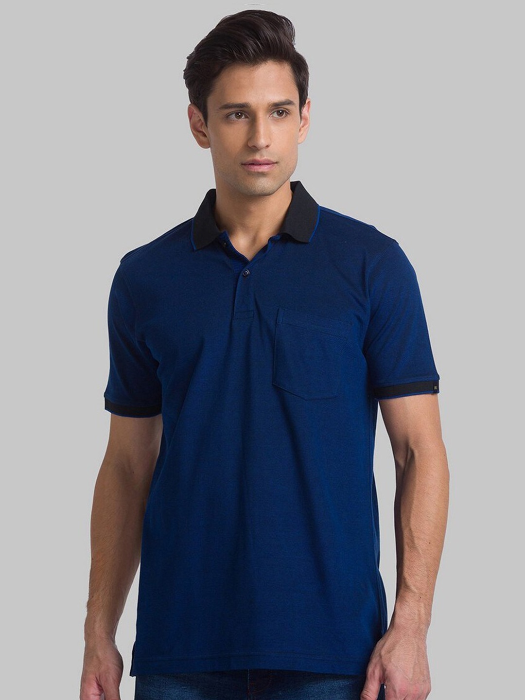 

Raymond Polo Collar Short Regular Sleeves Cotton T-Shirt, Blue