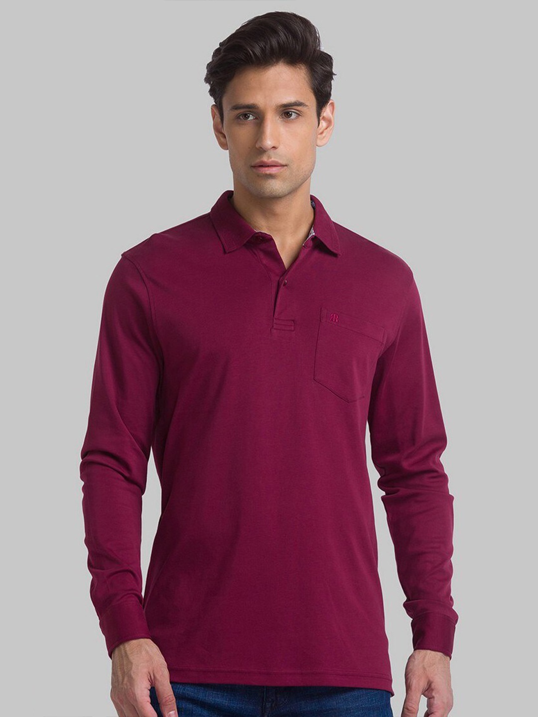 

Raymond Men Maroon Polo Collar Organic Cotton T-shirt