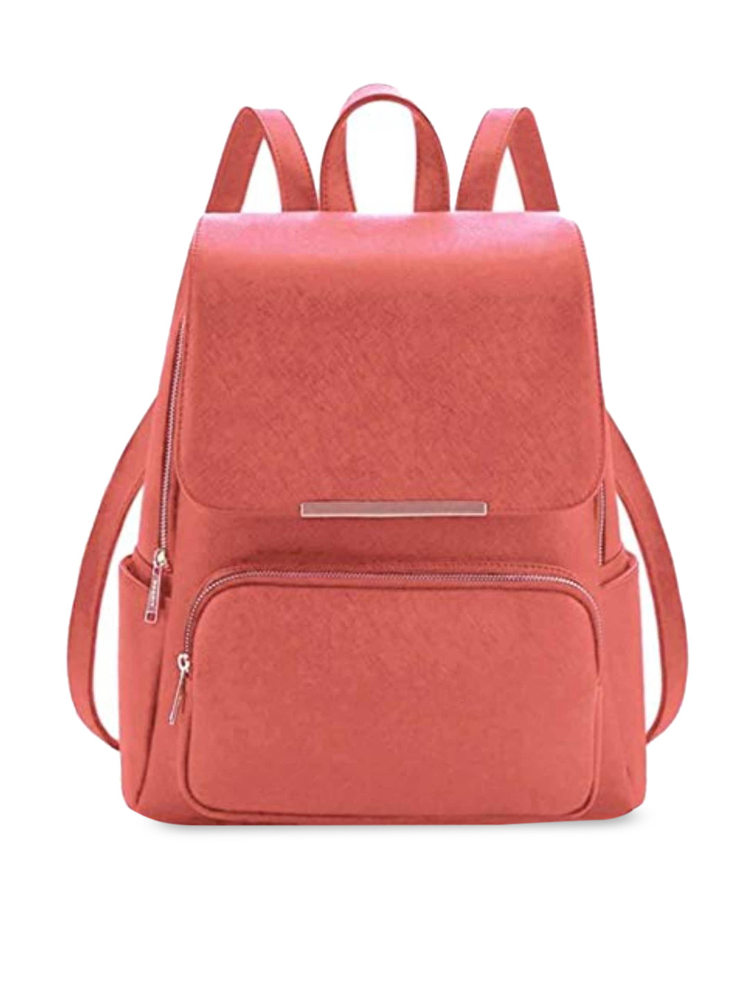 

Leather Retail Women Pink Solid Backpack