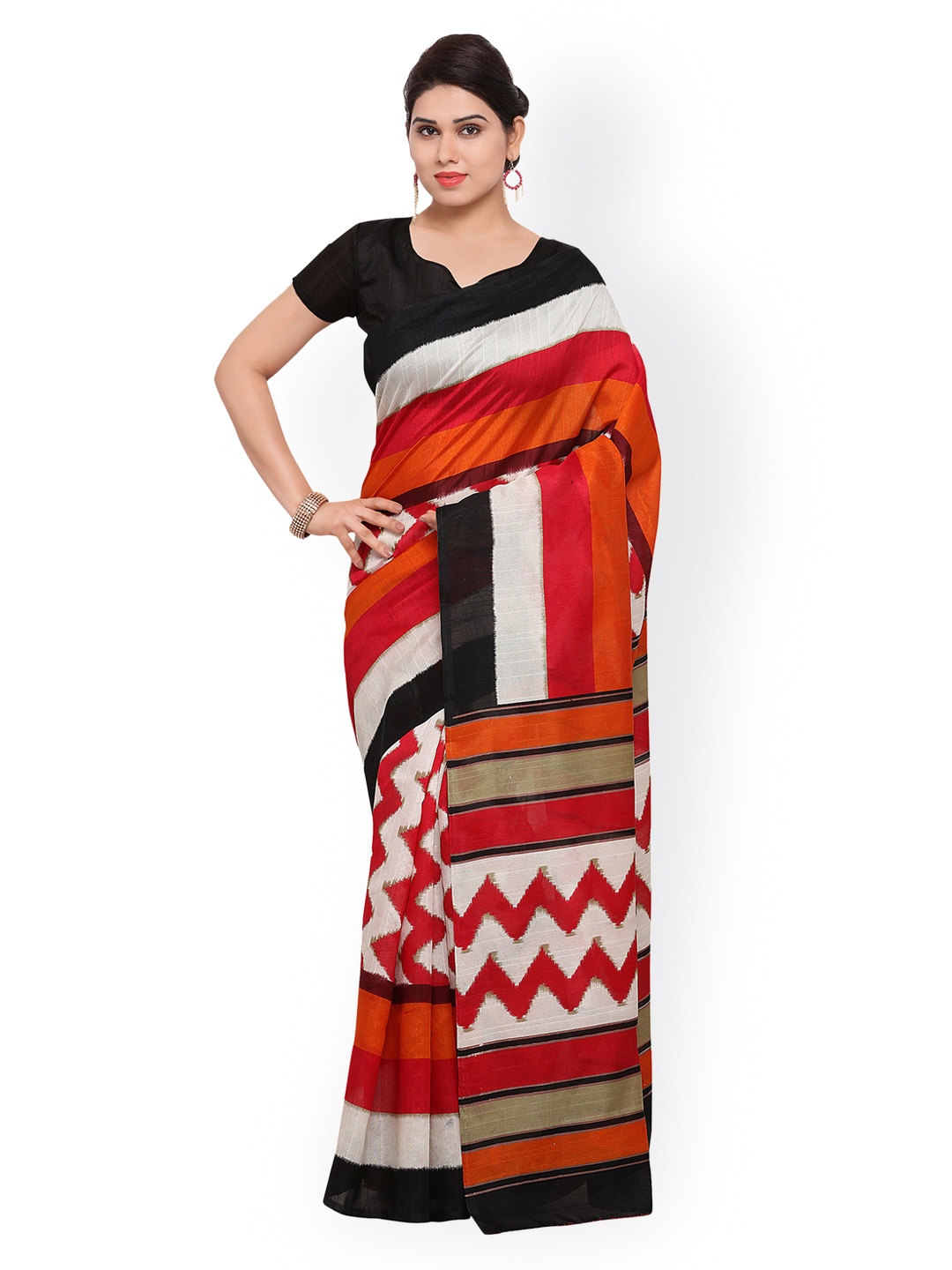 

Saree mall Multicoloured Art Silk Printed Bhagalpuri Saree, Multi