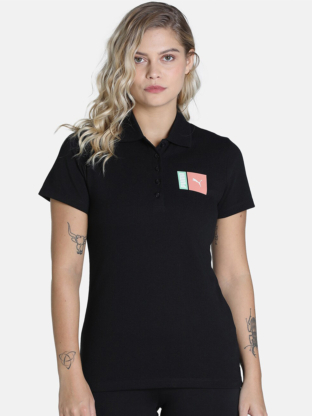 

Puma Women Black Box Graphic Logo T-shirt