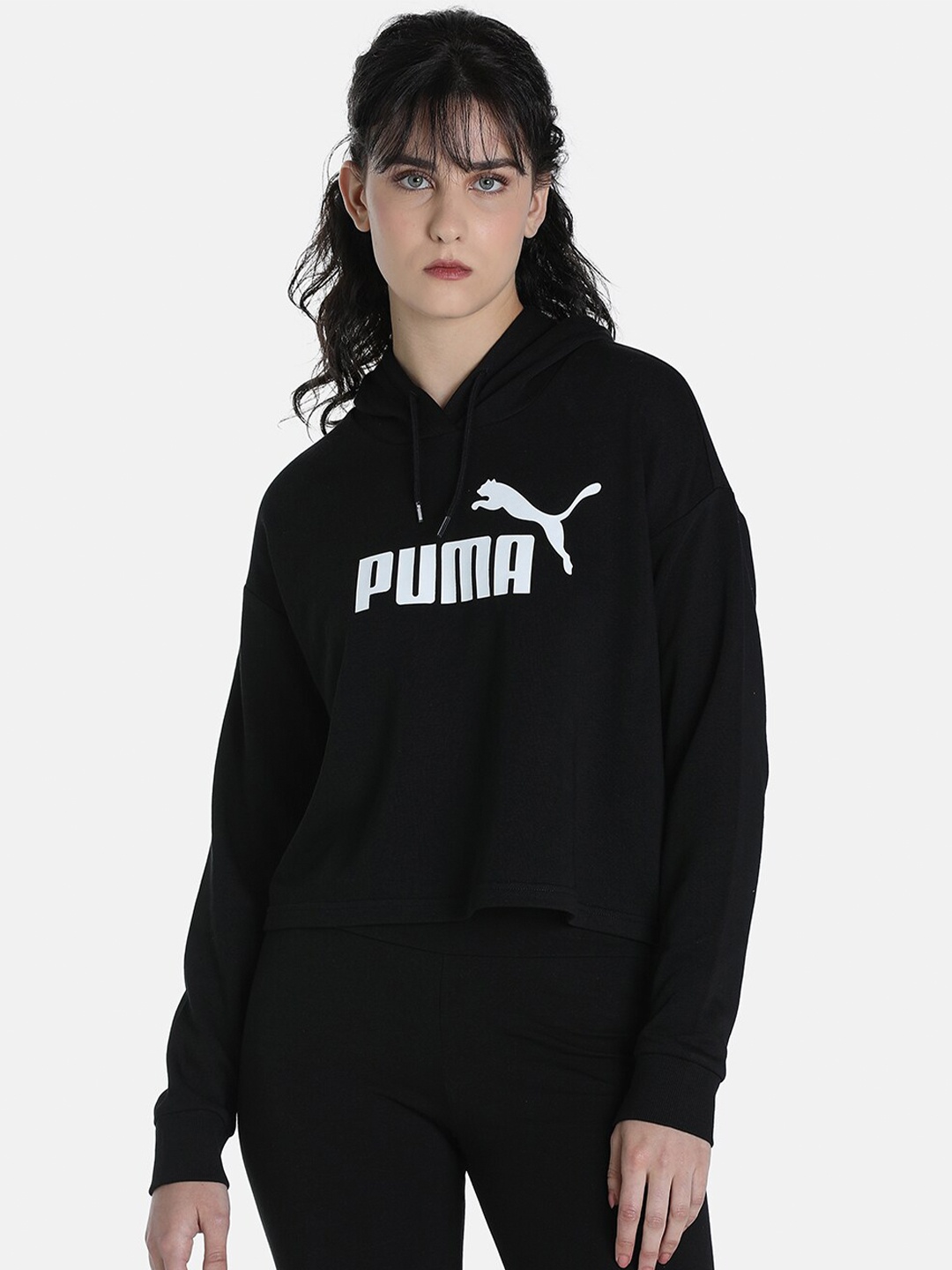

Puma Women Black Essential Logo Printed Sweatshirt