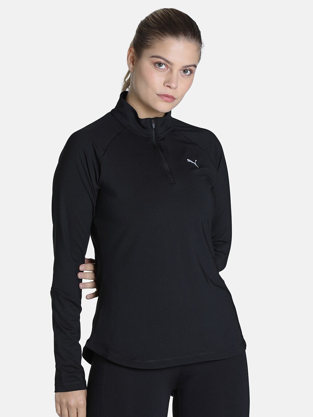 

Puma Women Black Run Knit Half Zip Running Pullover Sweatshirt