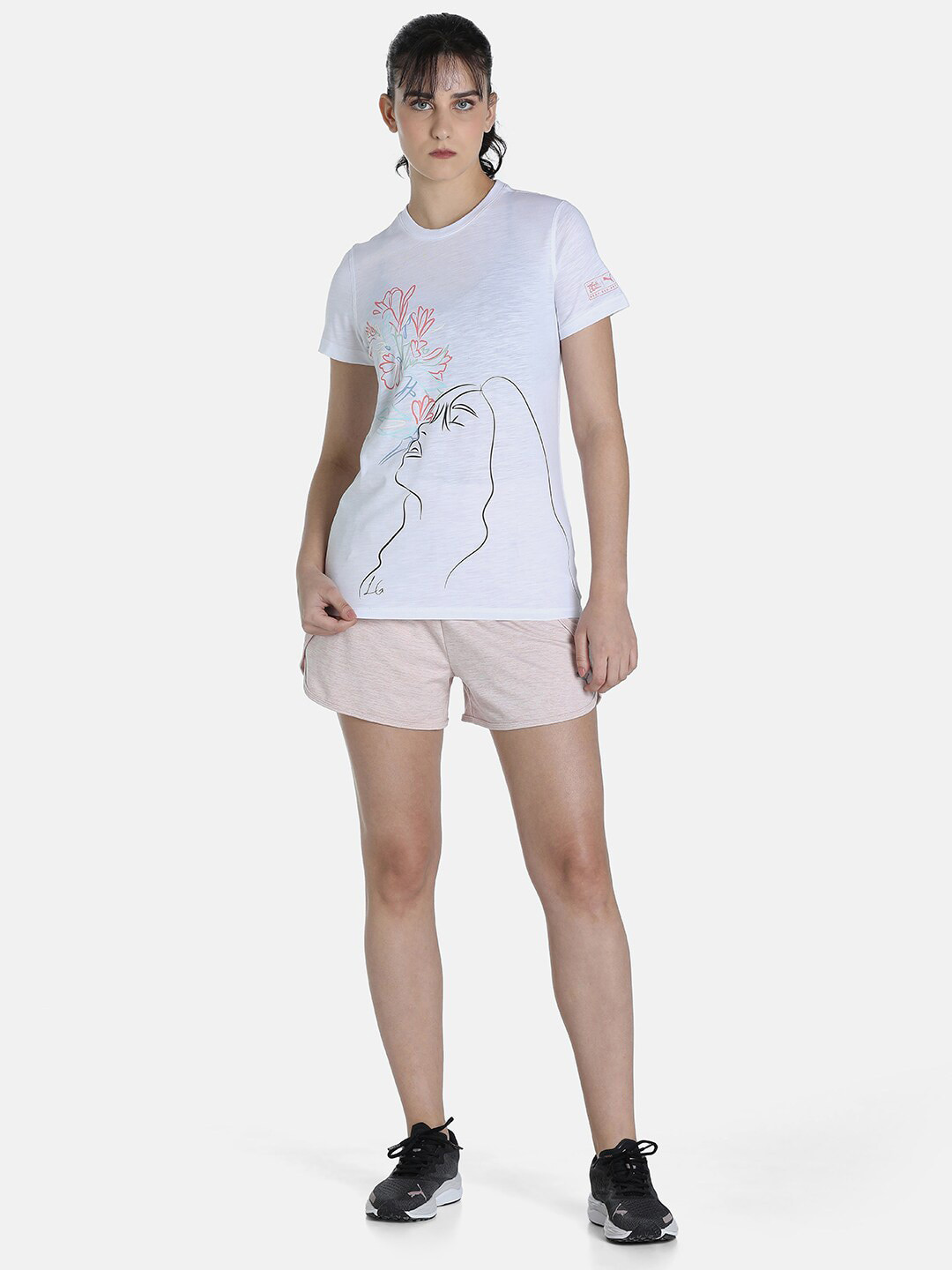 

Puma Women White Next Gen Artist Performance Graphic T-shirt