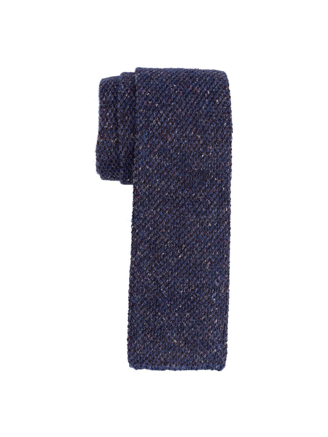 

The Tie Hub Men Italian Woolen Broad Tie, Navy blue