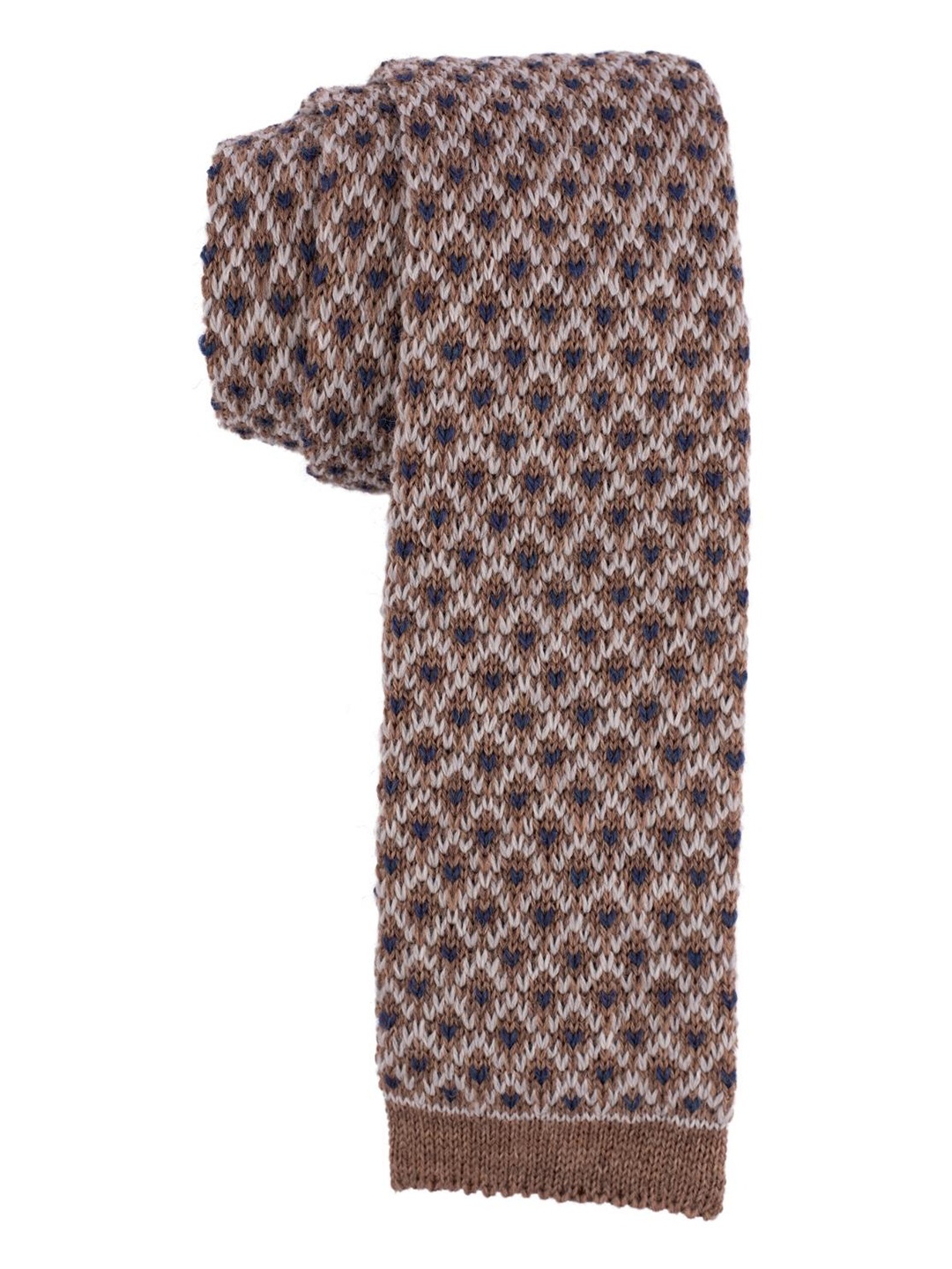 

The Tie Hub Men Woven Design Broad Italian Tie, Brown