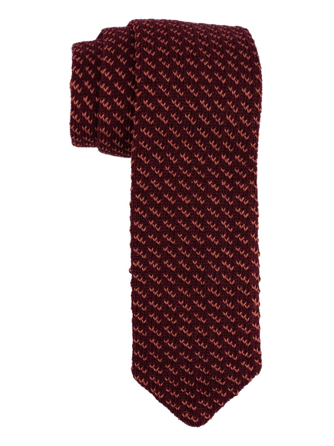 

The Tie Hub Men Italian Woolen Necktie, Maroon