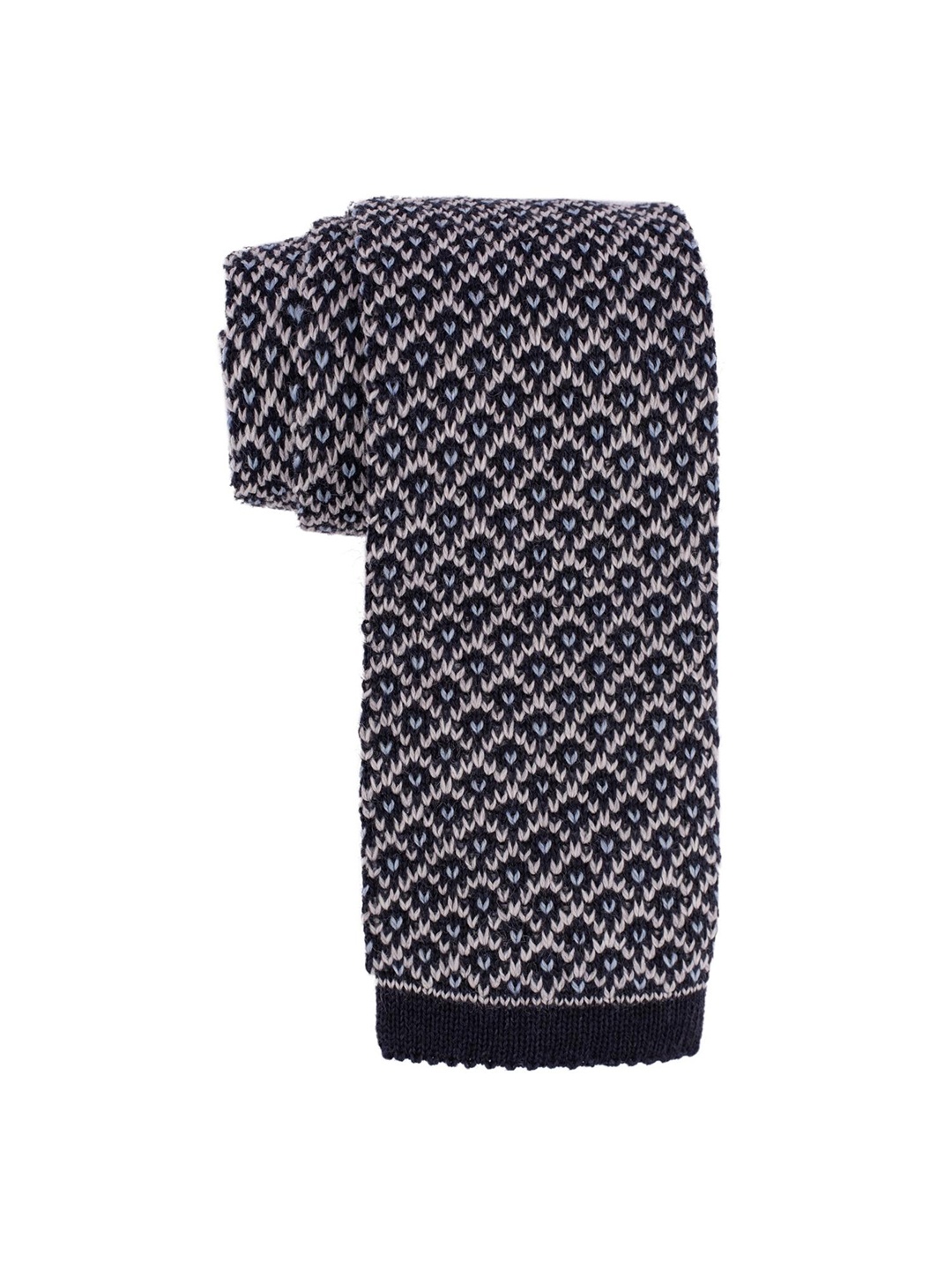 

The Tie Hub Men Italian Woolen Navy Blue Necktie