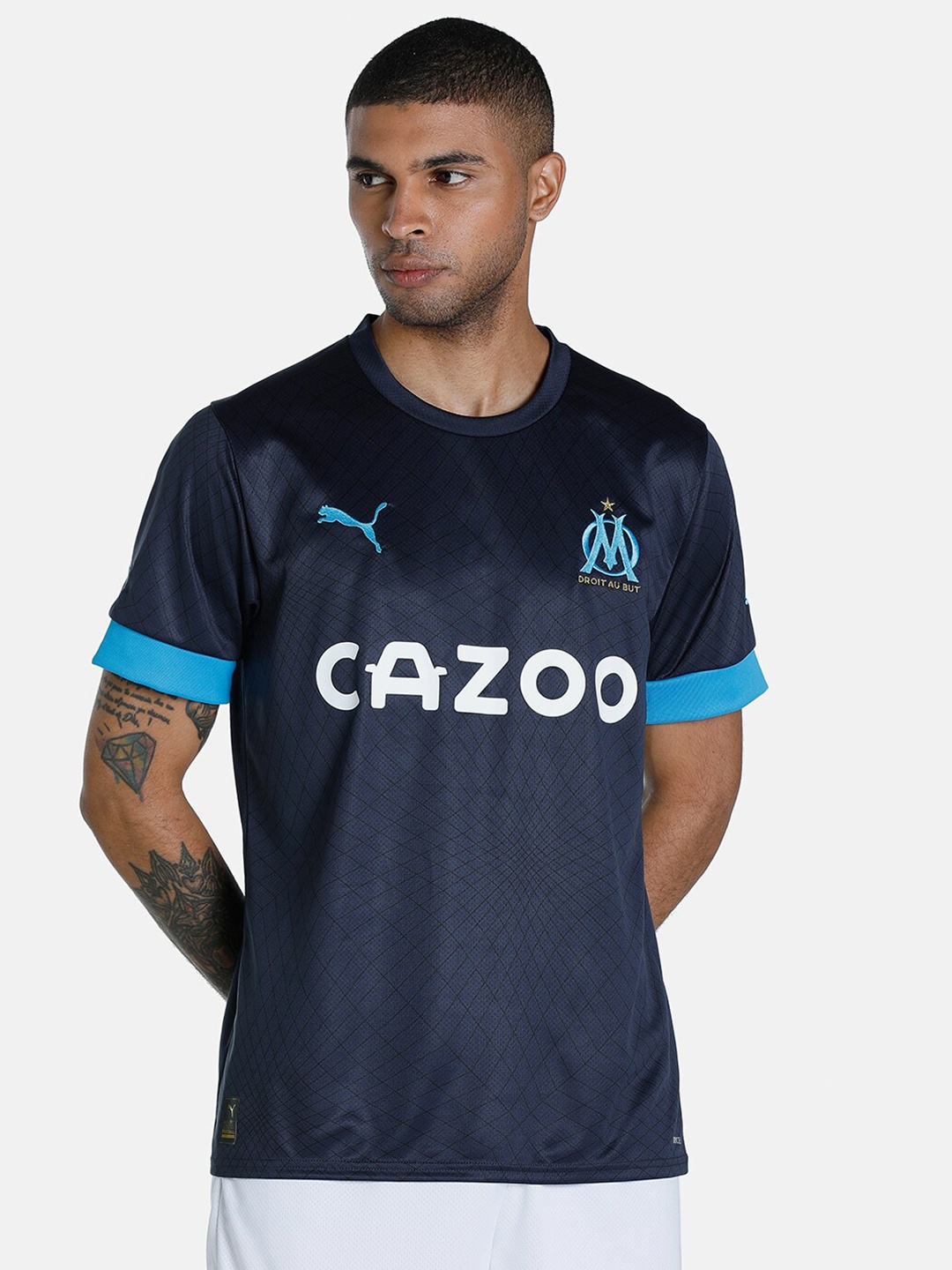 

Puma Men Blue & White Olympique de Marseille Away 22 23 Replica Men's Jersey T-shirt