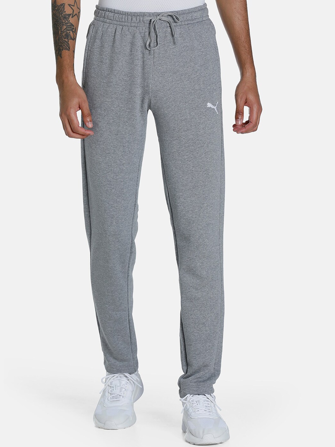 

Puma Men Grey Solid Cotton Zippered Knitted Slim Fit Sweat Pants