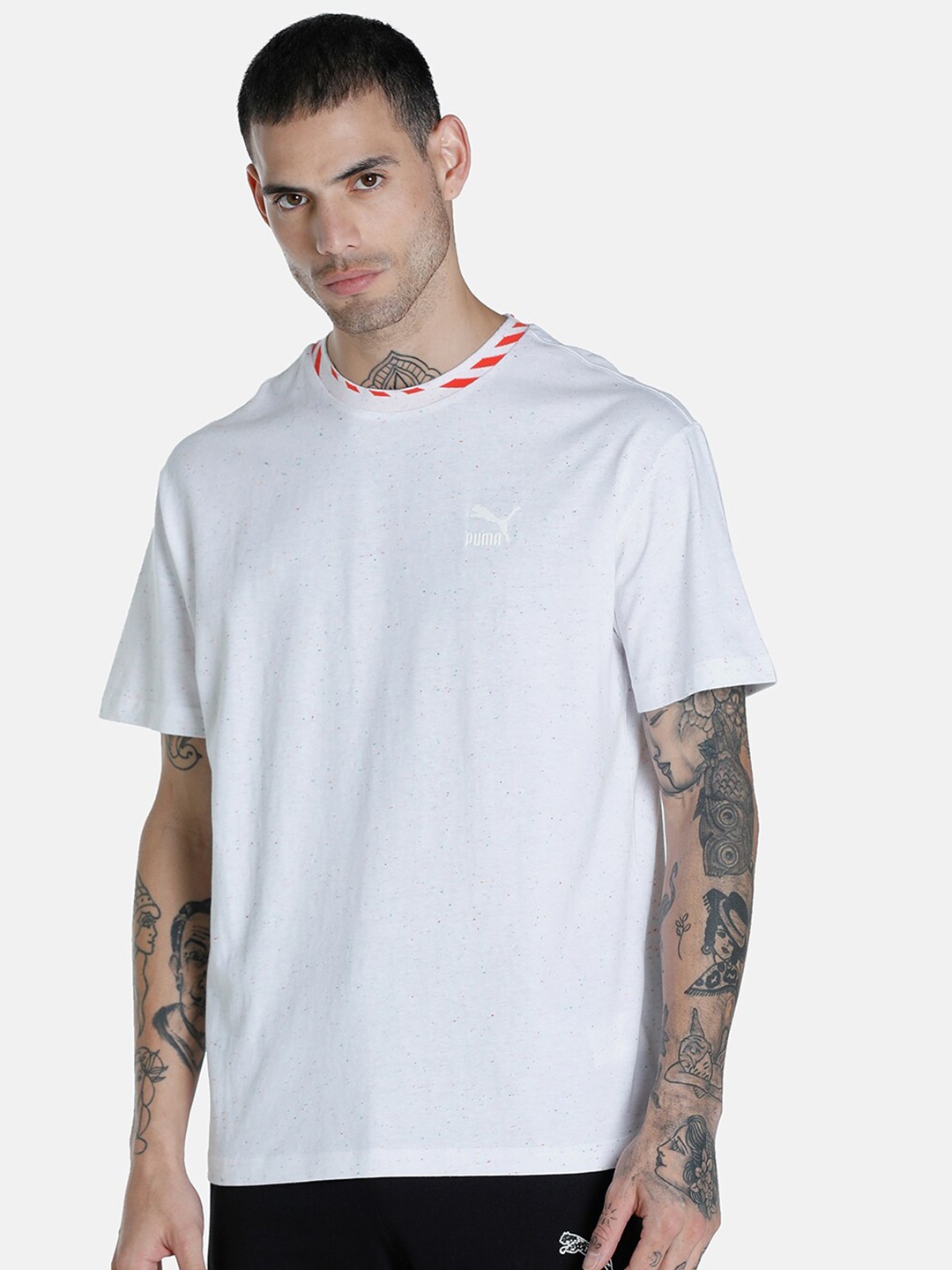 

Puma Men White Solid Relaxed T-shirt