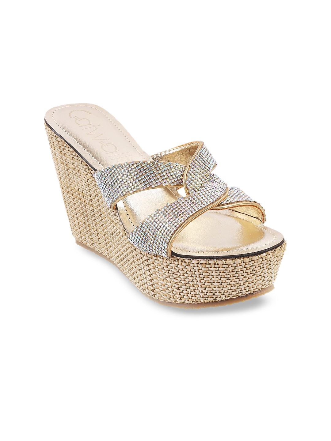 

Catwalk Gold-Toned Embellished Wedge Sandals