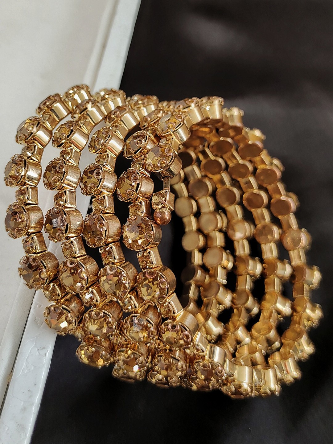 

ANNA CREATIONS Gold-Plated Rhinestone-Studded Jewellery Set