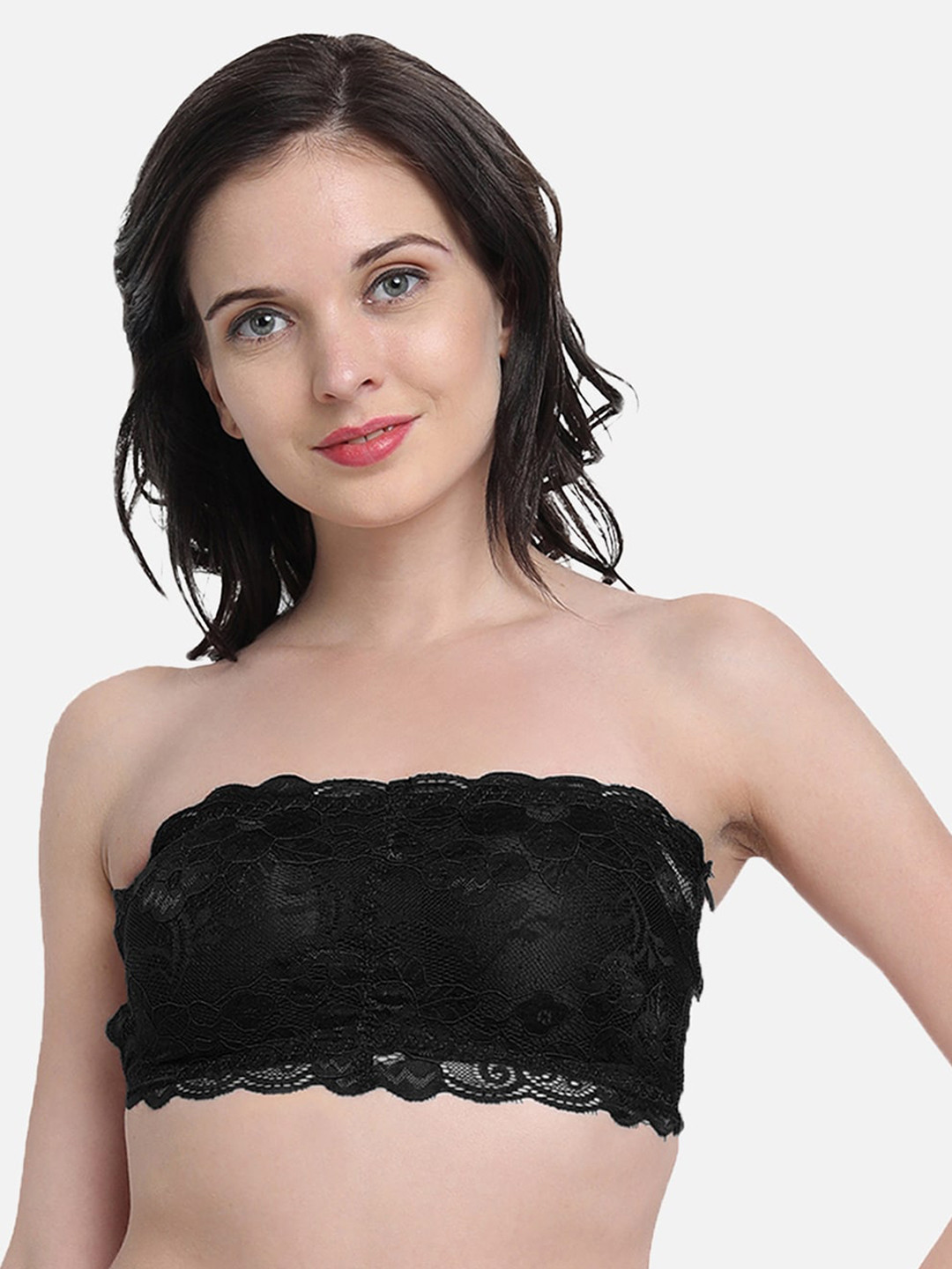 

Spiaty Women Black Bralette Bra Lightly Padded