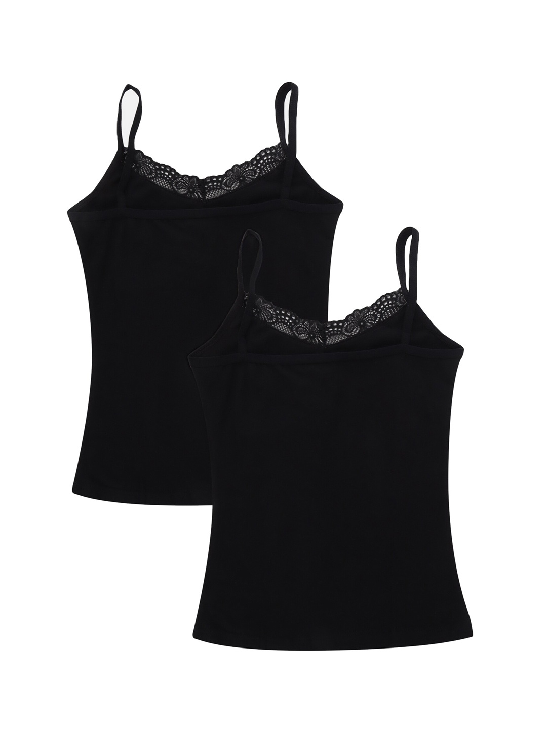 

Bodycare Kids Girls Pack Of 2 Black Solid Camisoles